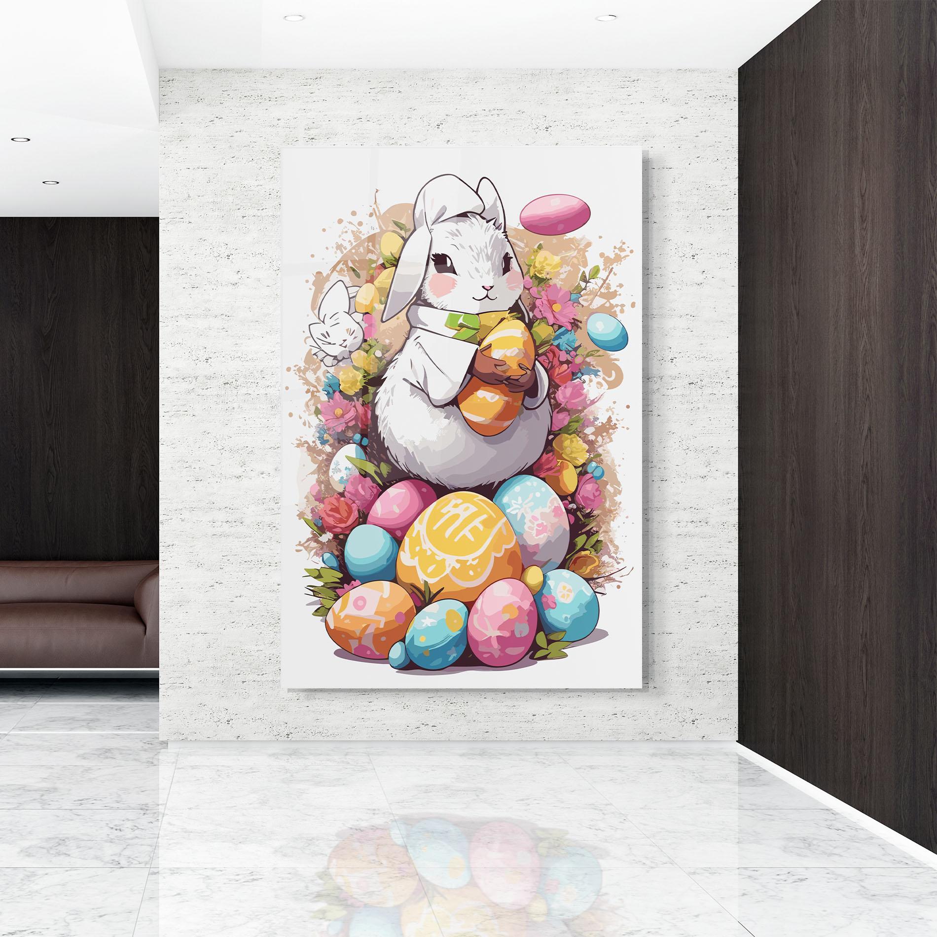 Tablou Sticla White Easter Bunny mockup 9