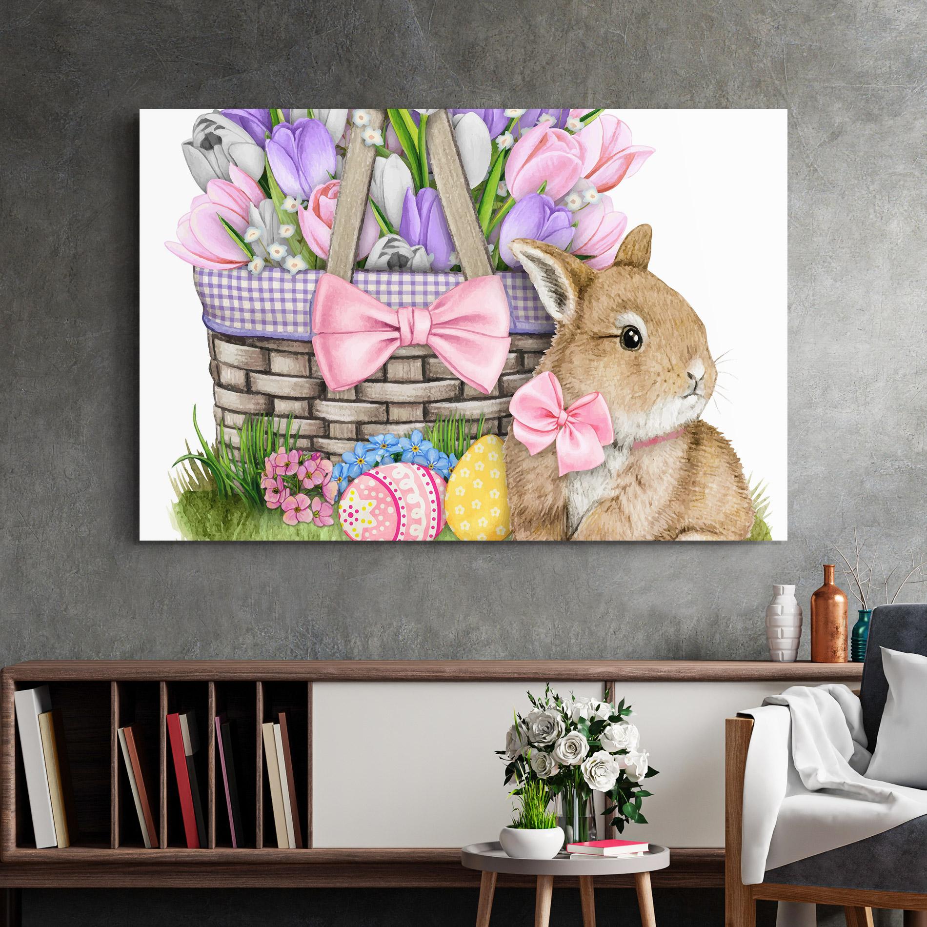 Tablou Sticla Bunny Pink Bow mockup 2