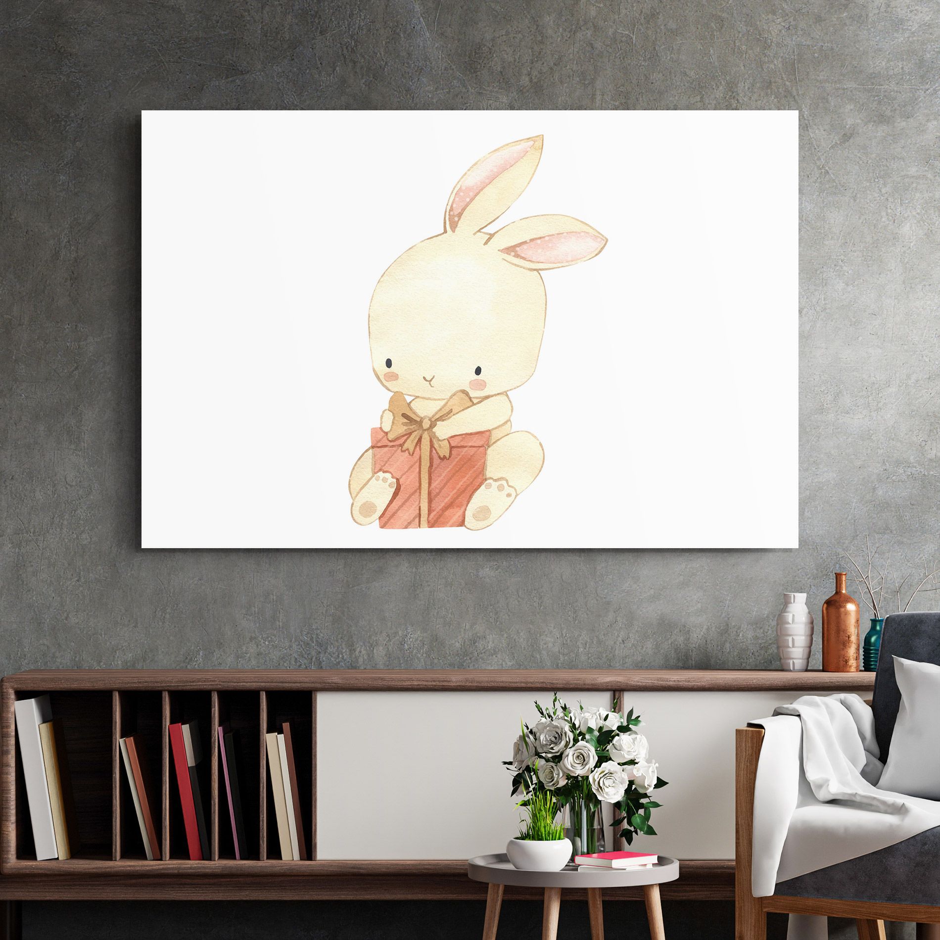 Bunny With Gift mockup 2