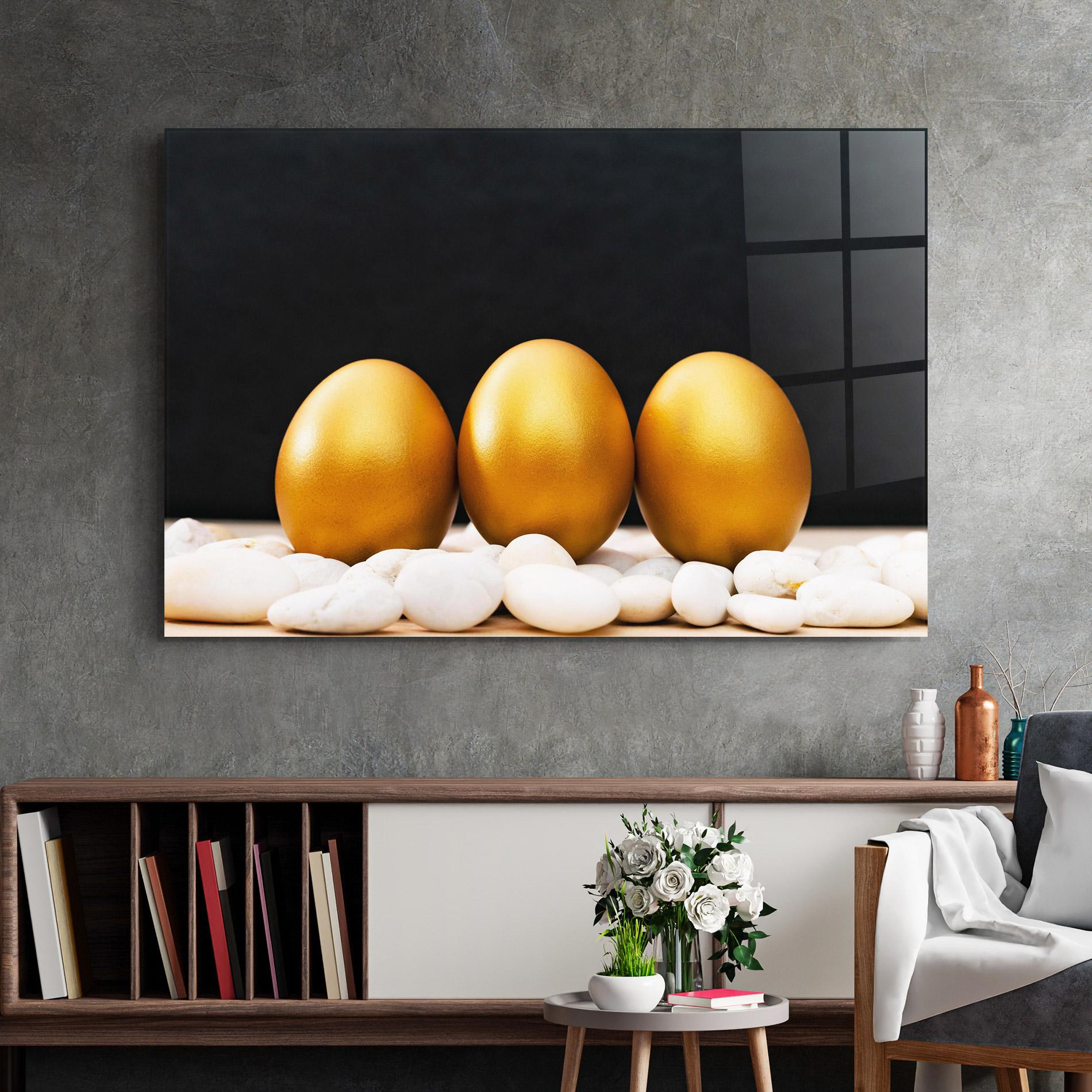 Tablou Sticla Golden Easter Egg mockup 2