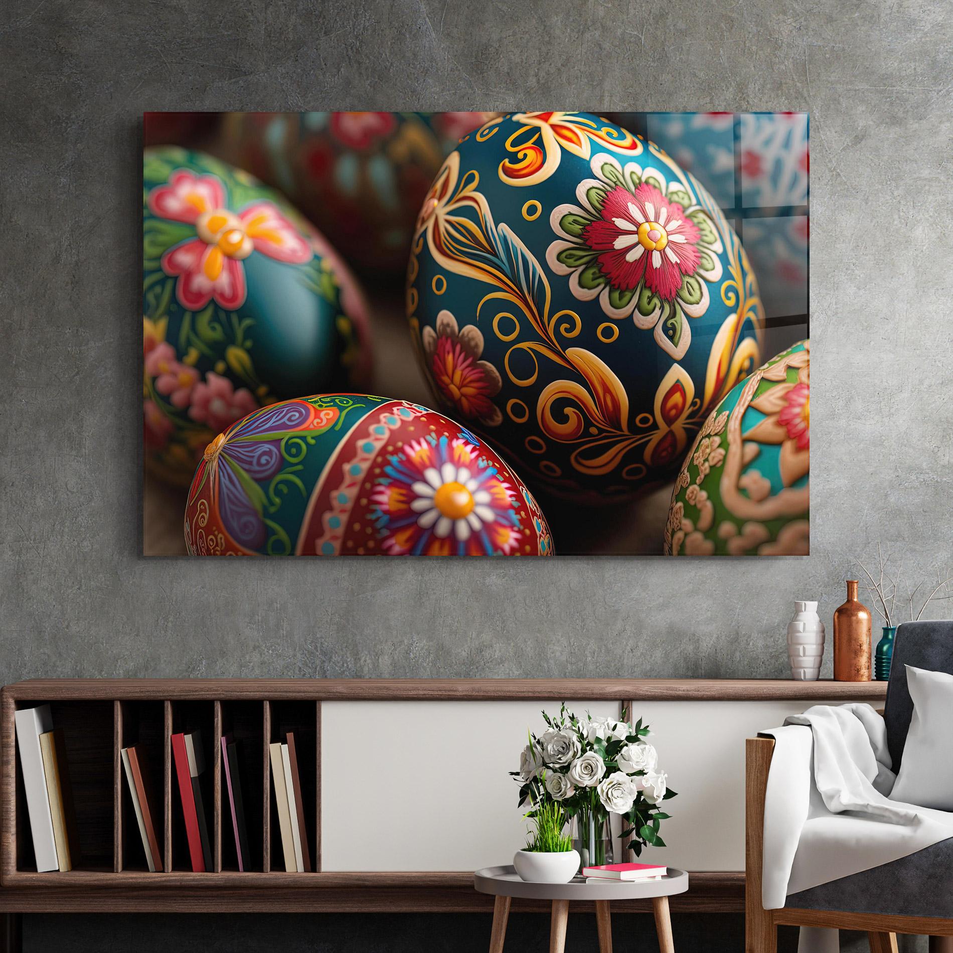 Tablou Sticla Traditional Painted Eggs mockup 2