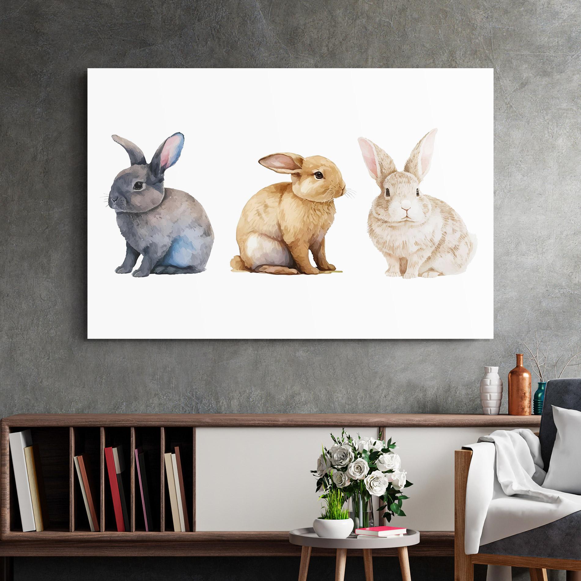 Tablou Sticla Tree Easter Bunnies mockup 2