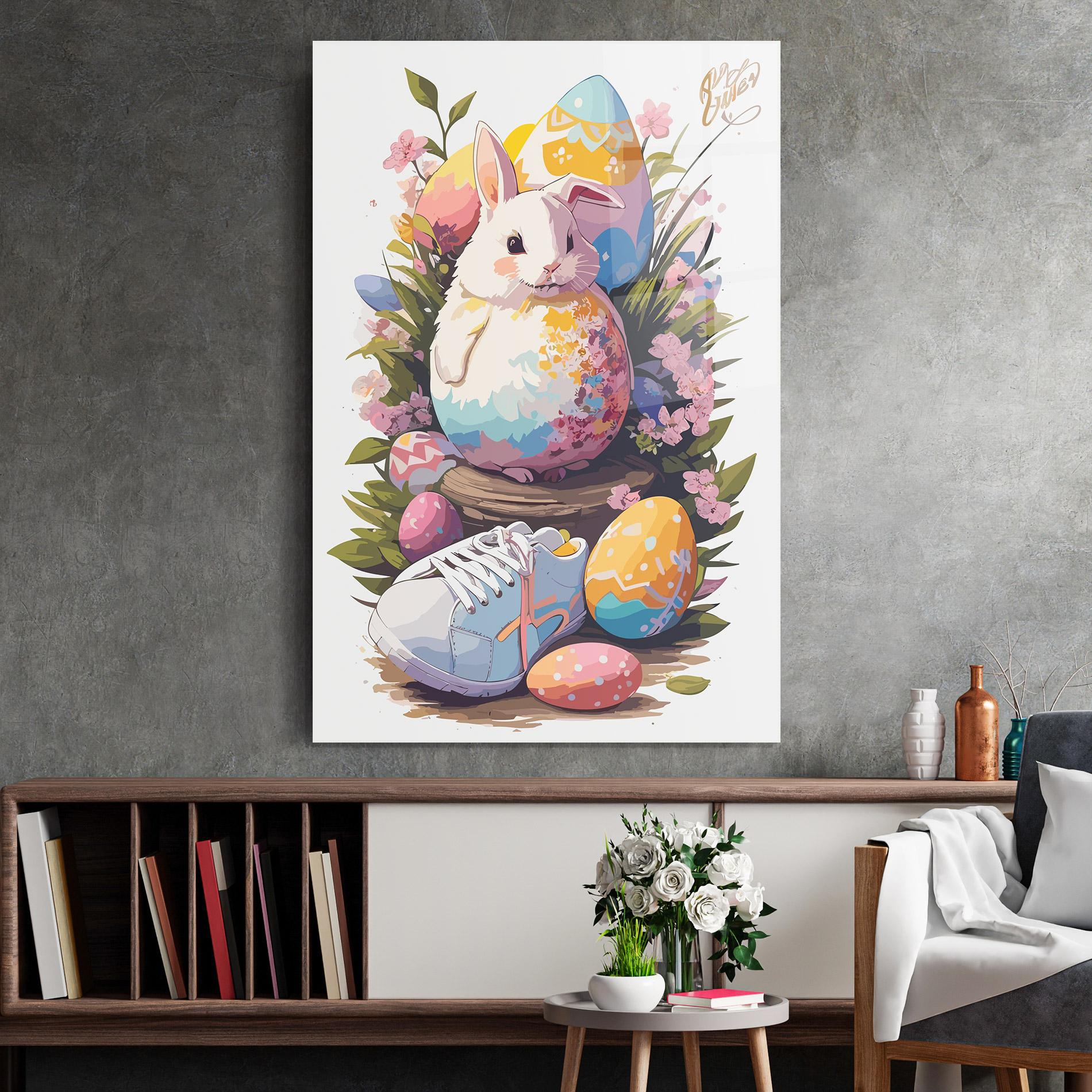 Tablou Sticla Fatt Cute Bunny mockup 2