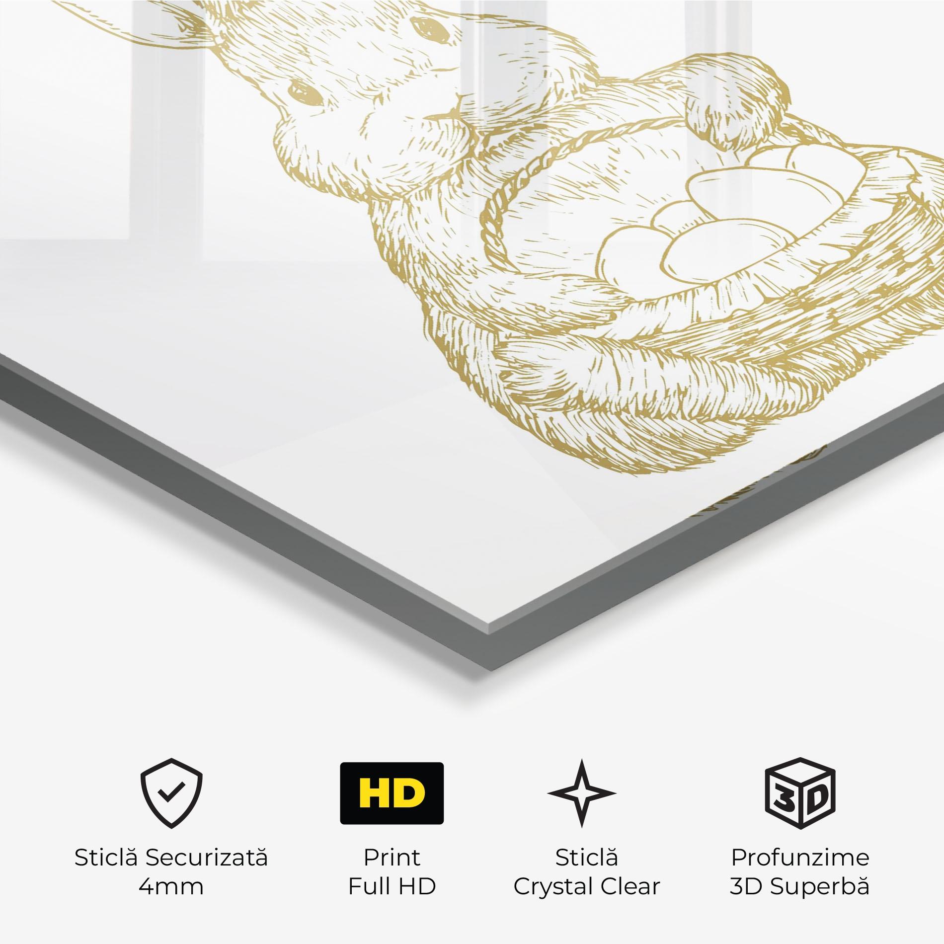 Tablou Sticla Bunny With Basket mockup 3