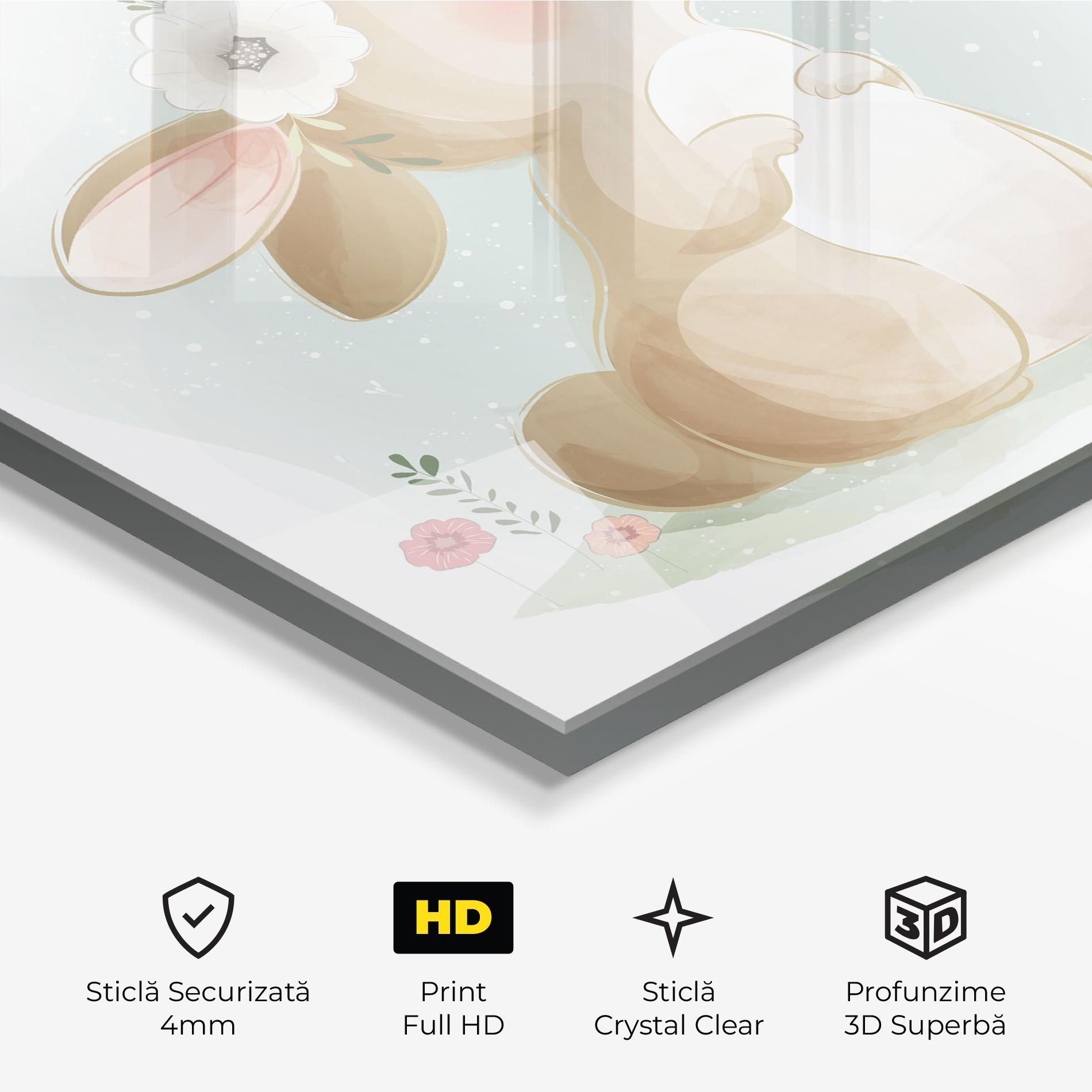 Tablou Sticla Butterfly On Bunny Nose mockup 3