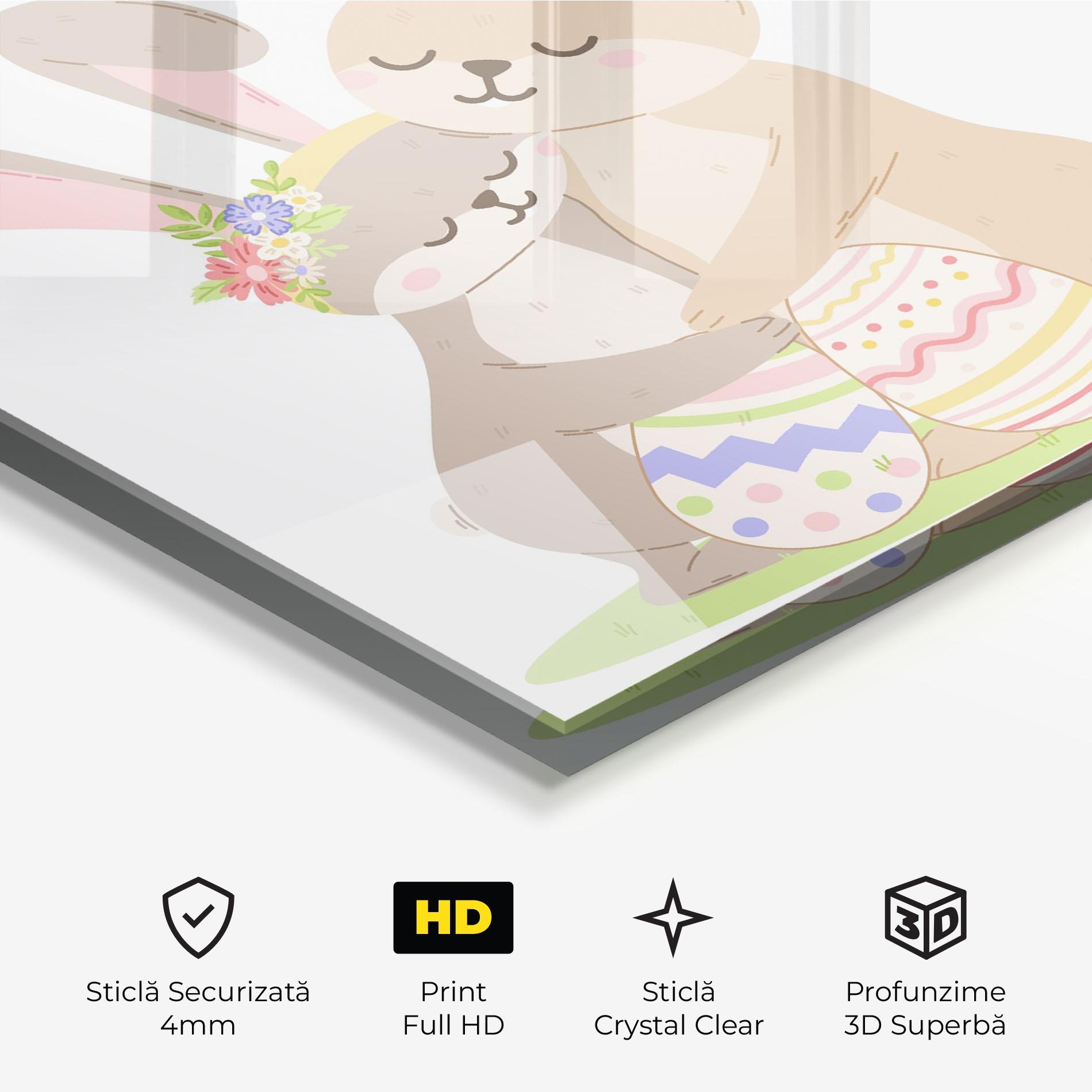 Tablou Sticla Easter Bunny Couple mockup 3