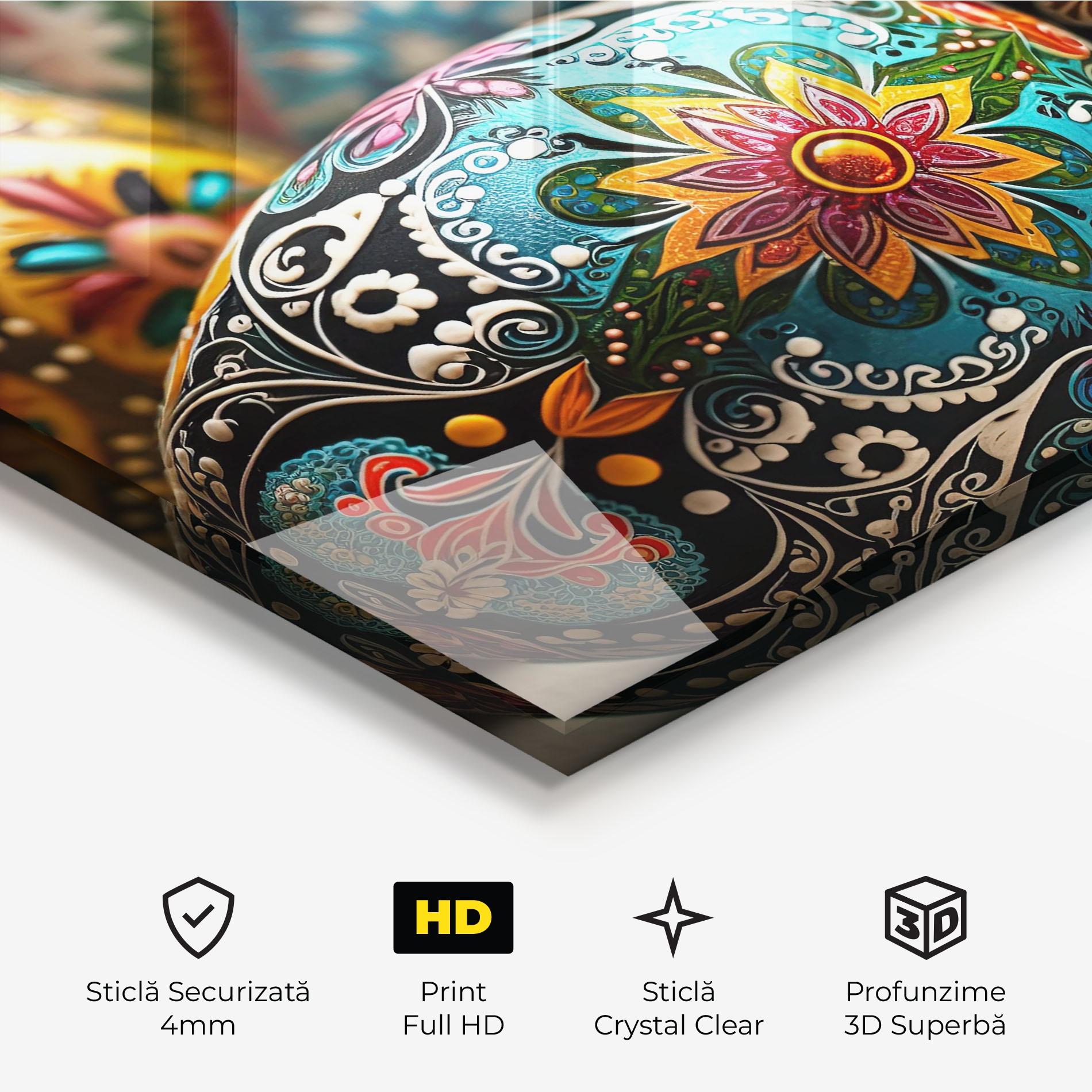 Tablou Sticla Easter Eggs Ornament mockup 3