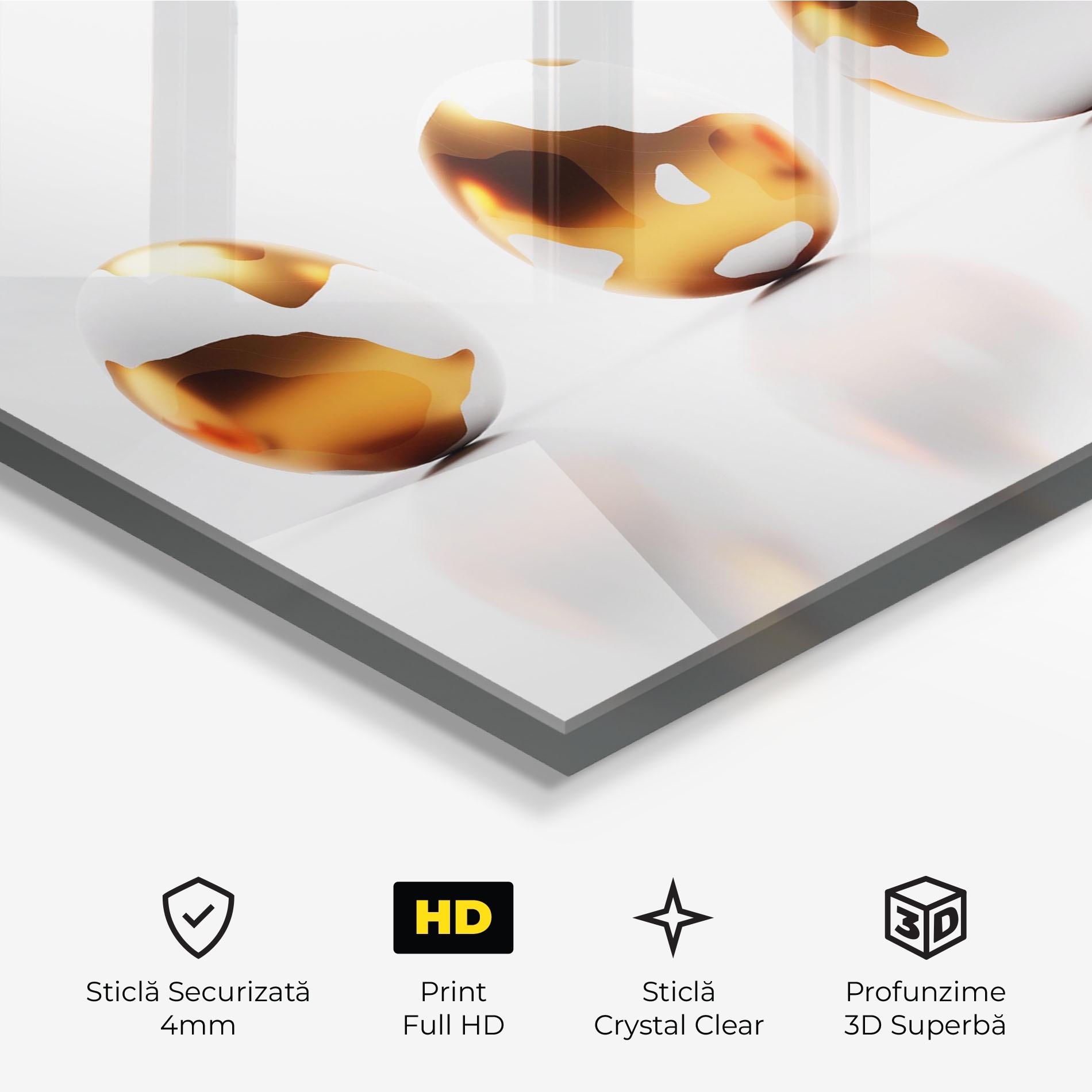 Tablou Sticla Golden Shiny Eggs mockup 3