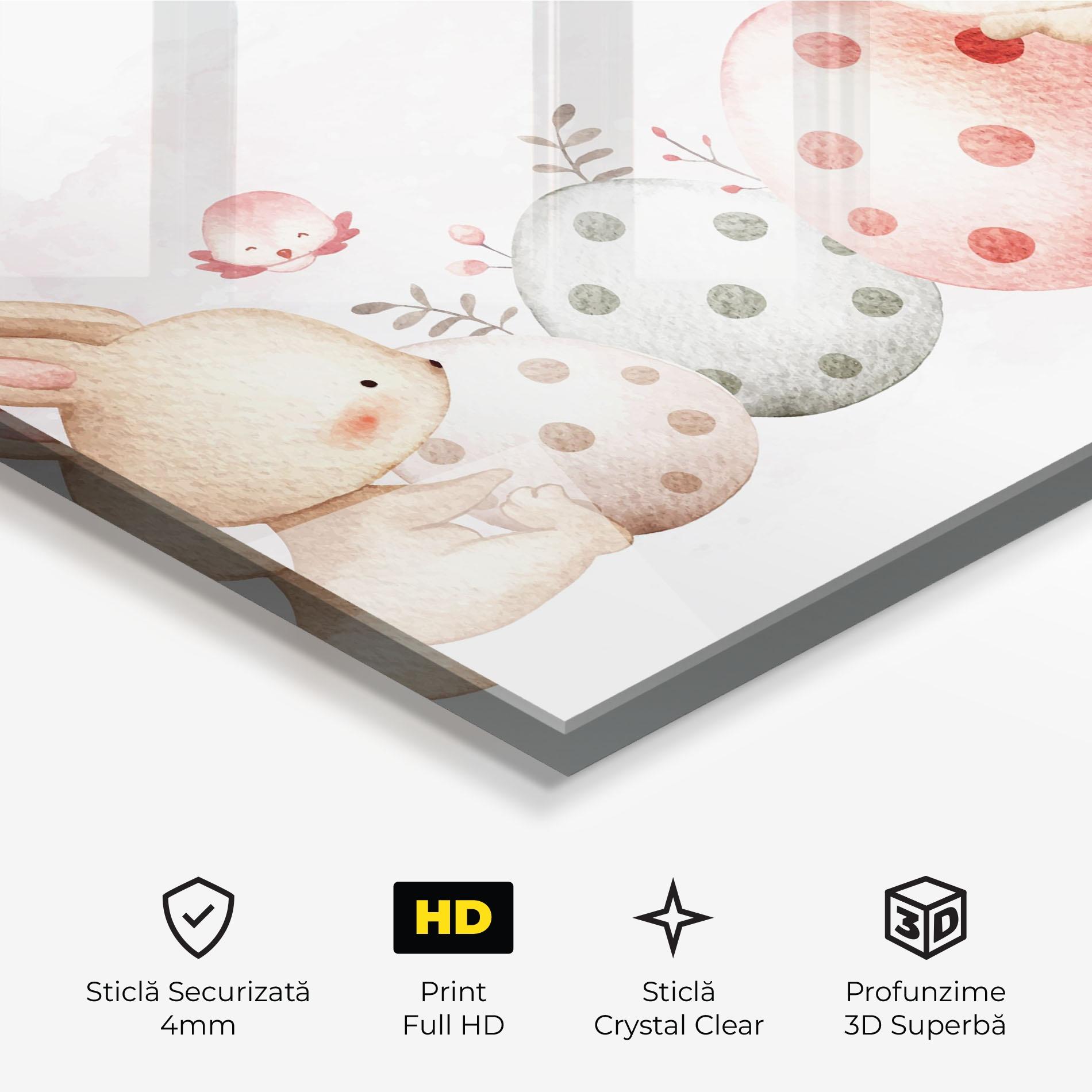 Tablou Sticla Watercolor Bunny mockup 3