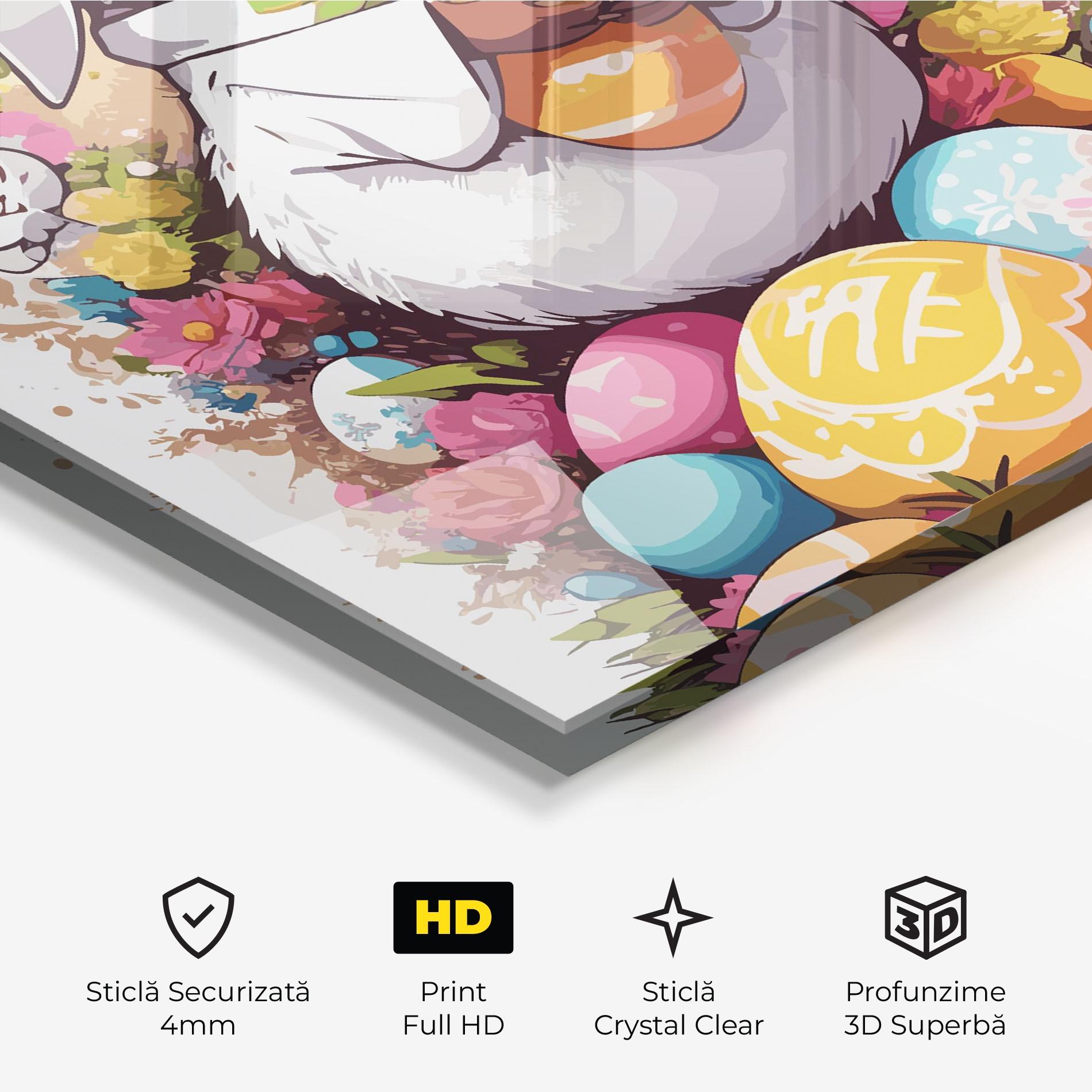 Tablou Sticla White Easter Bunny mockup 3