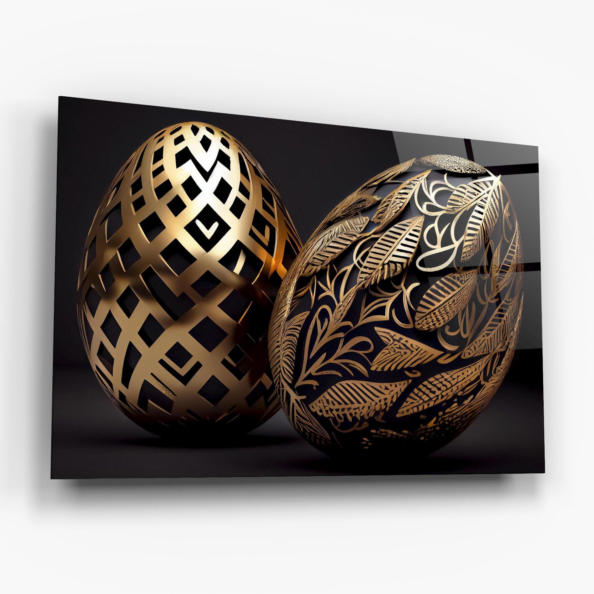 Tablou Sticla Black Golden Eggs mockup 6