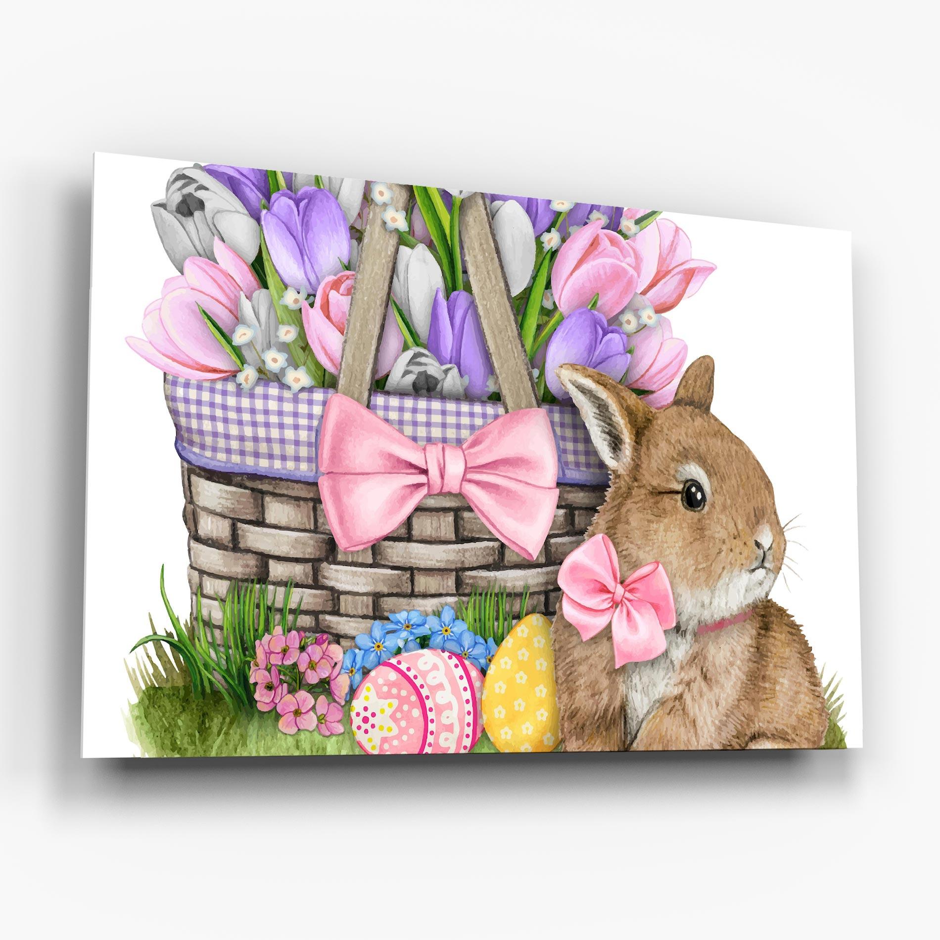 Tablou Sticla Bunny Pink Bow mockup 6