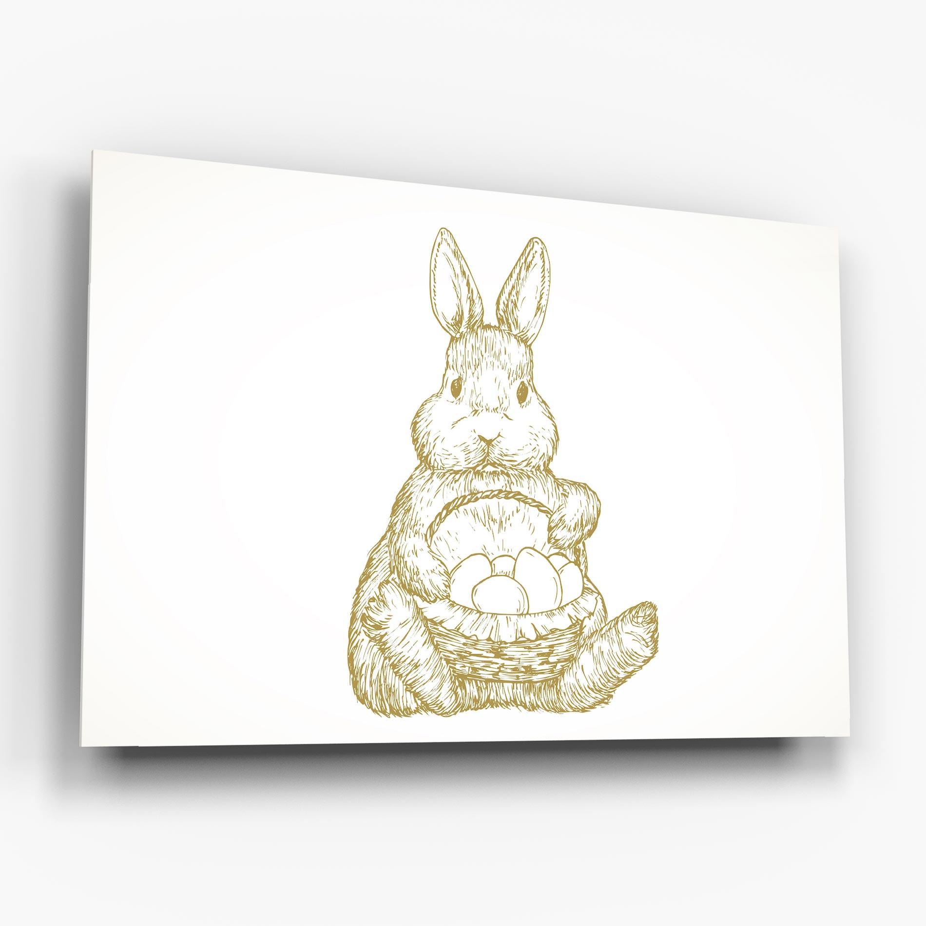 Tablou Sticla Bunny With Basket mockup 6