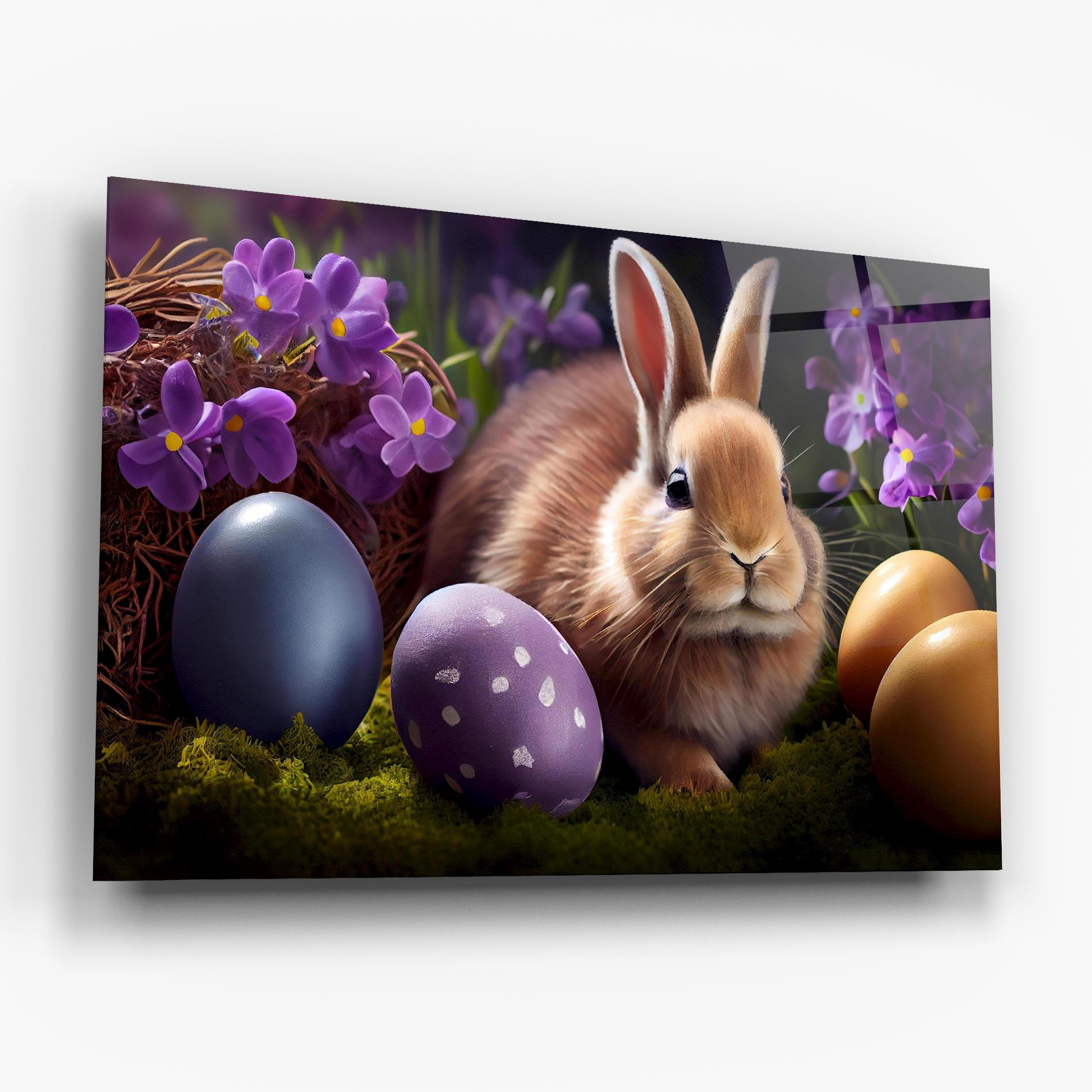 Tablou Sticla Cute Easter Rabbit mockup 6