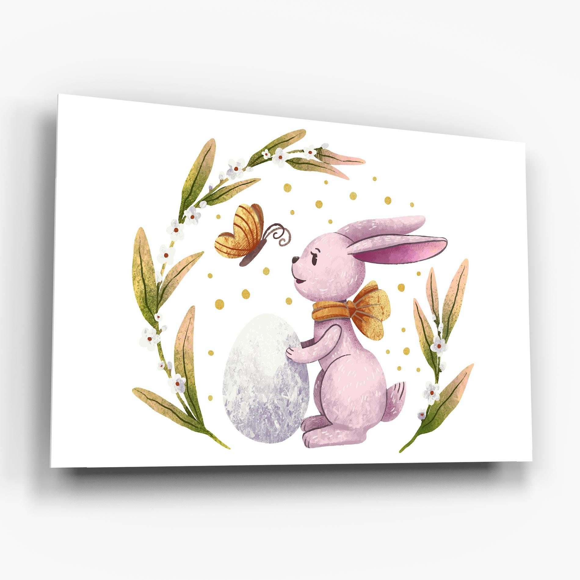Tablou Sticla Easter Pink Bunny mockup 6