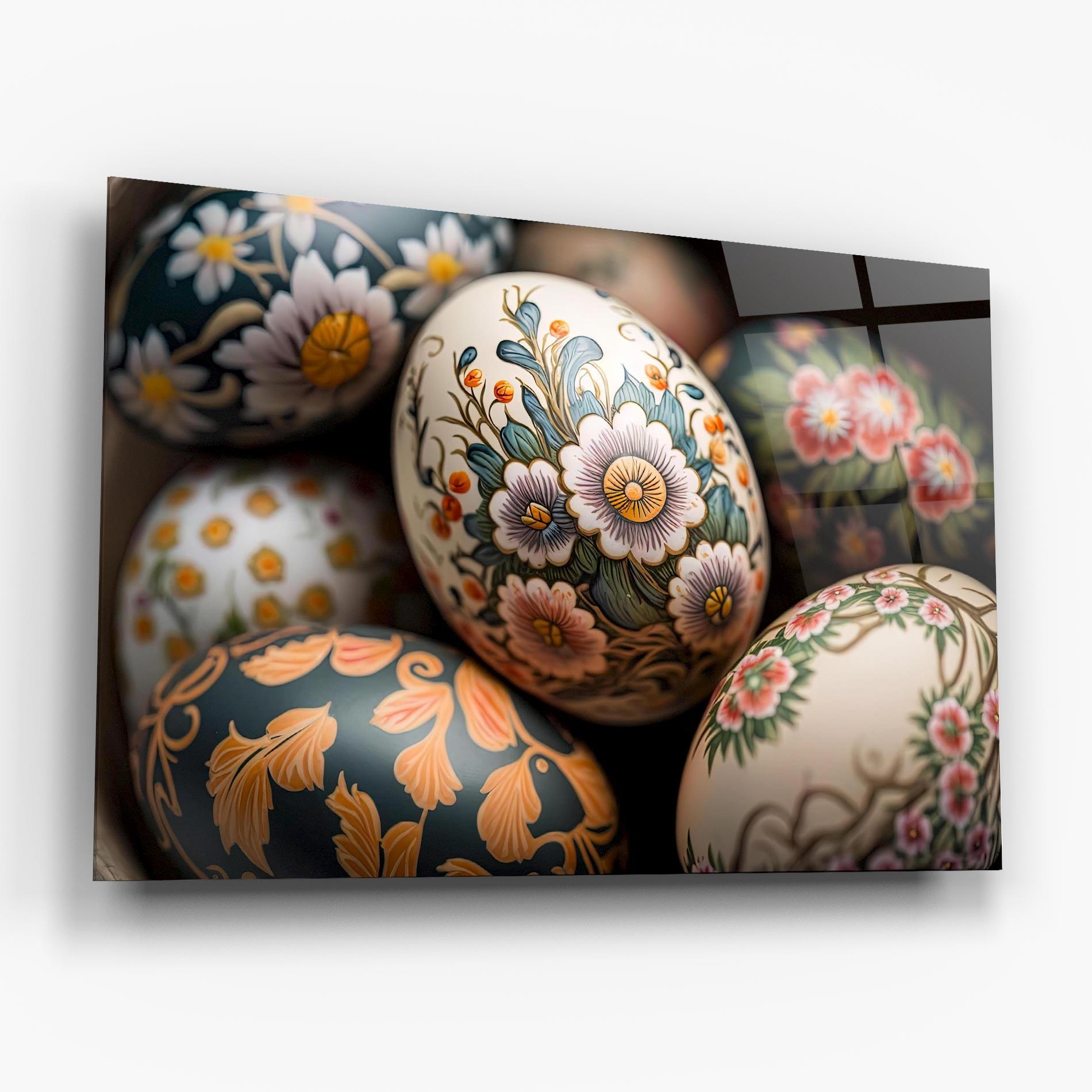 Tablou Sticla Floral Painted Eggs mockup 6