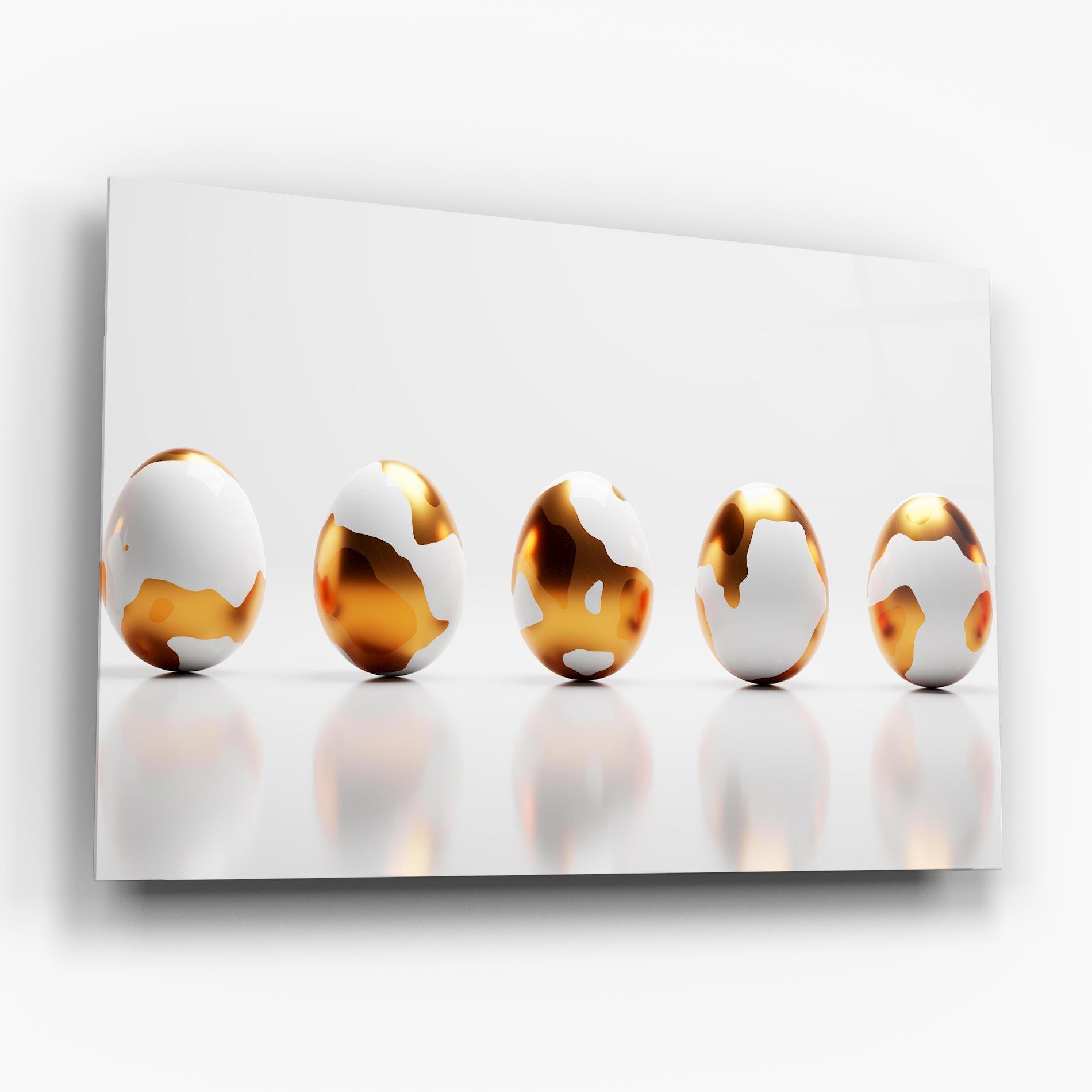 Tablou Sticla Golden Shiny Eggs mockup 6