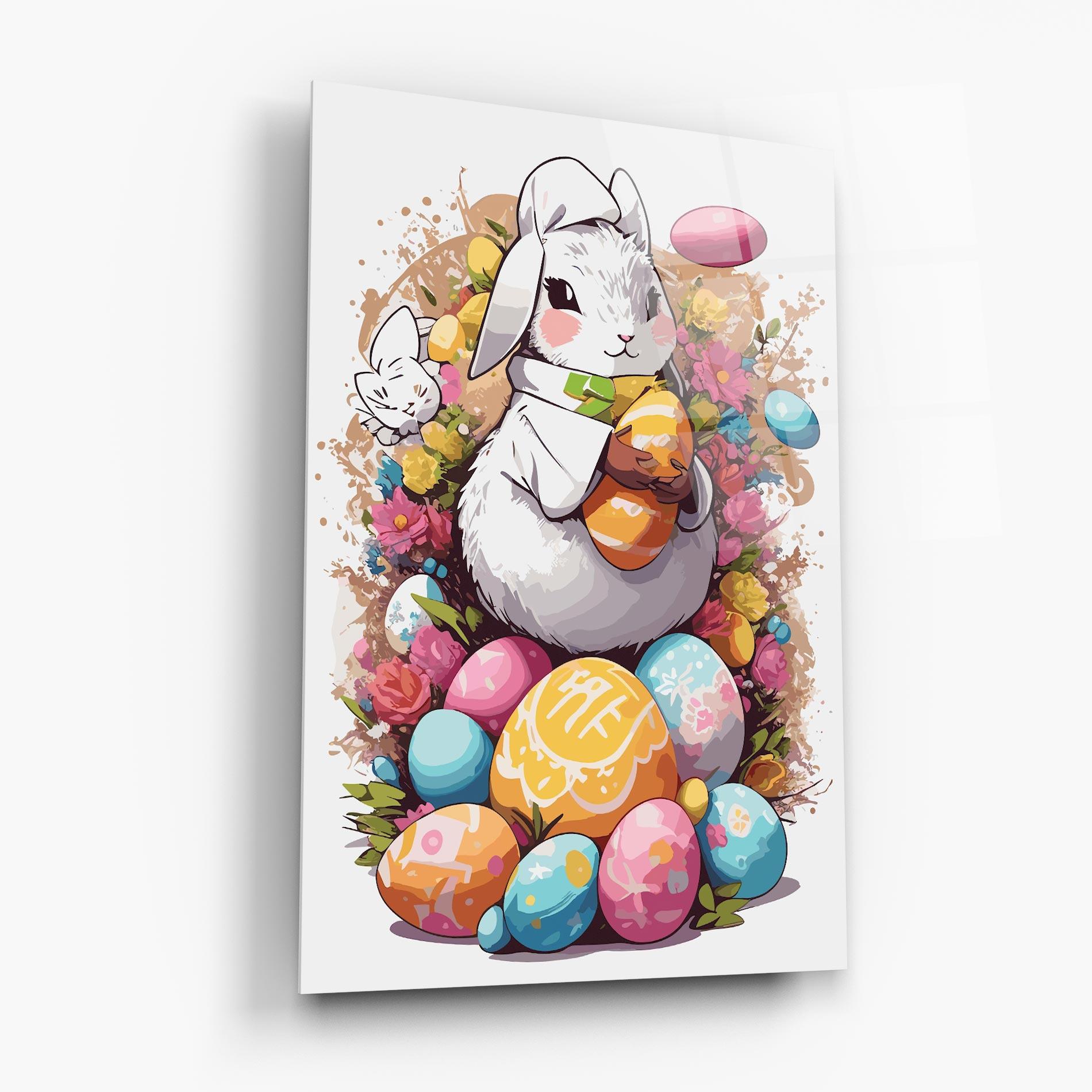 Tablou Sticla White Easter Bunny mockup 6