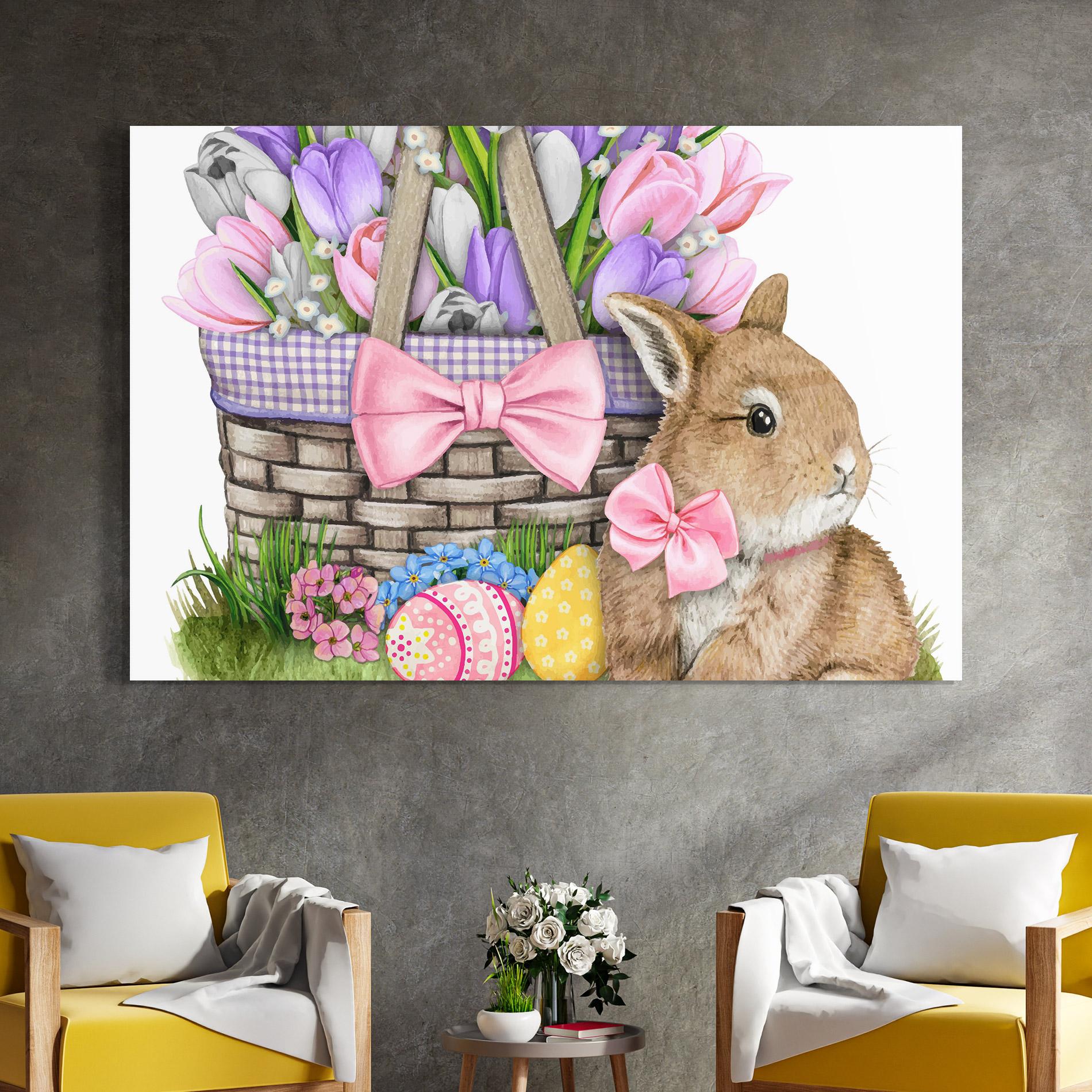 Tablou Sticla Bunny Pink Bow mockup 4