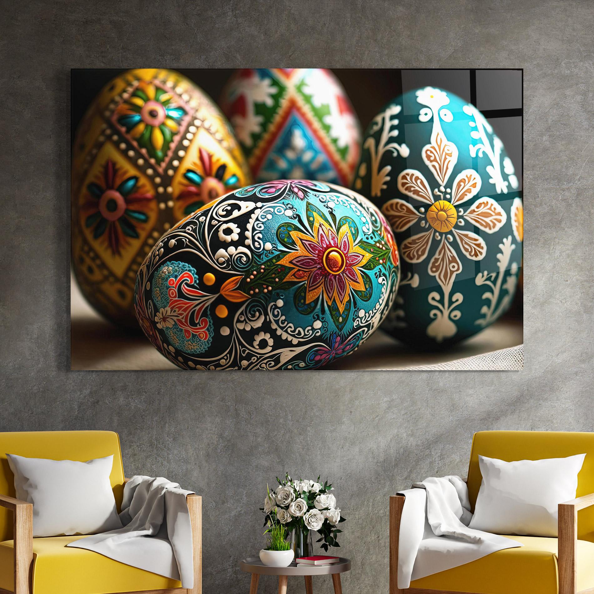 Tablou Sticla Easter Eggs Ornament mockup 4