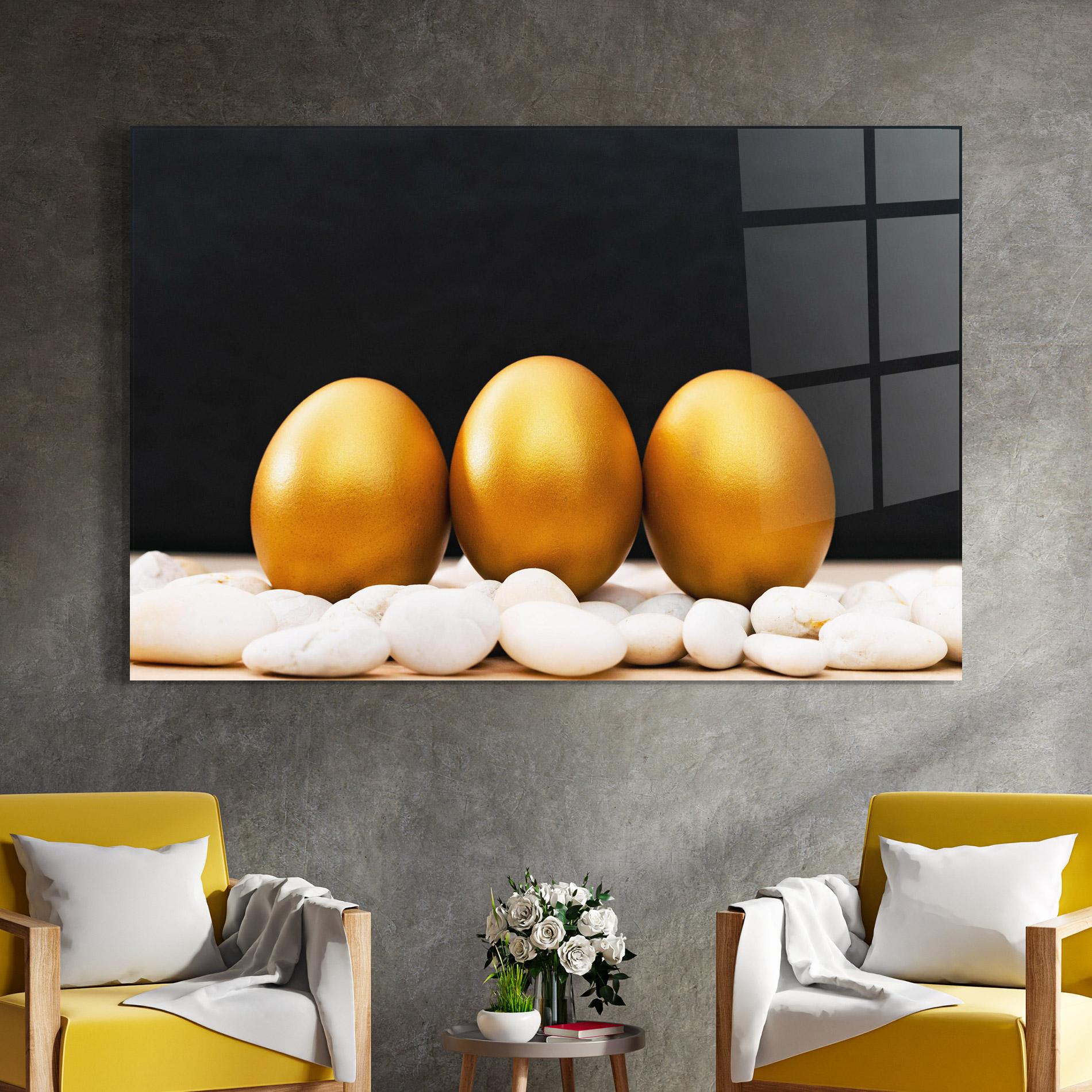 Tablou Sticla Golden Easter Egg mockup 4