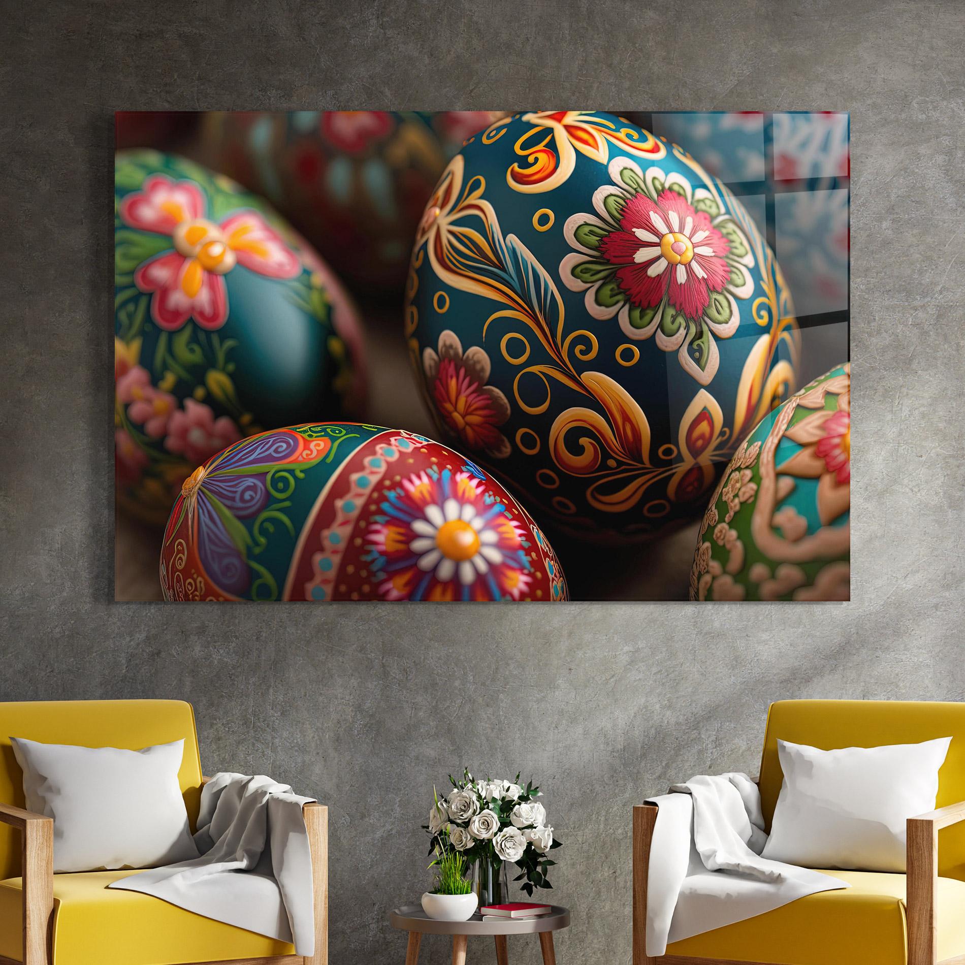 Tablou Sticla Traditional Painted Eggs mockup 4