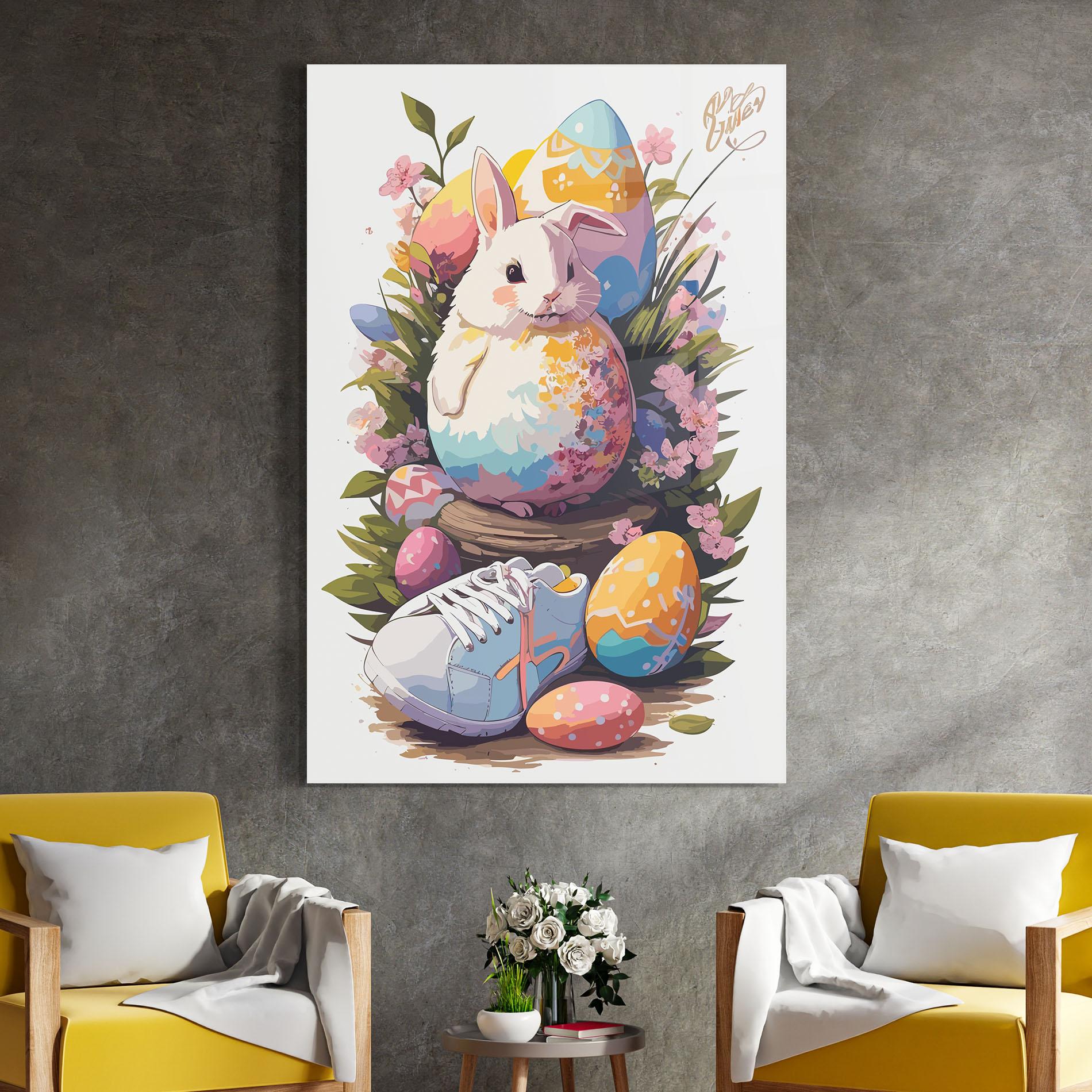 Tablou Sticla Fatt Cute Bunny mockup 4