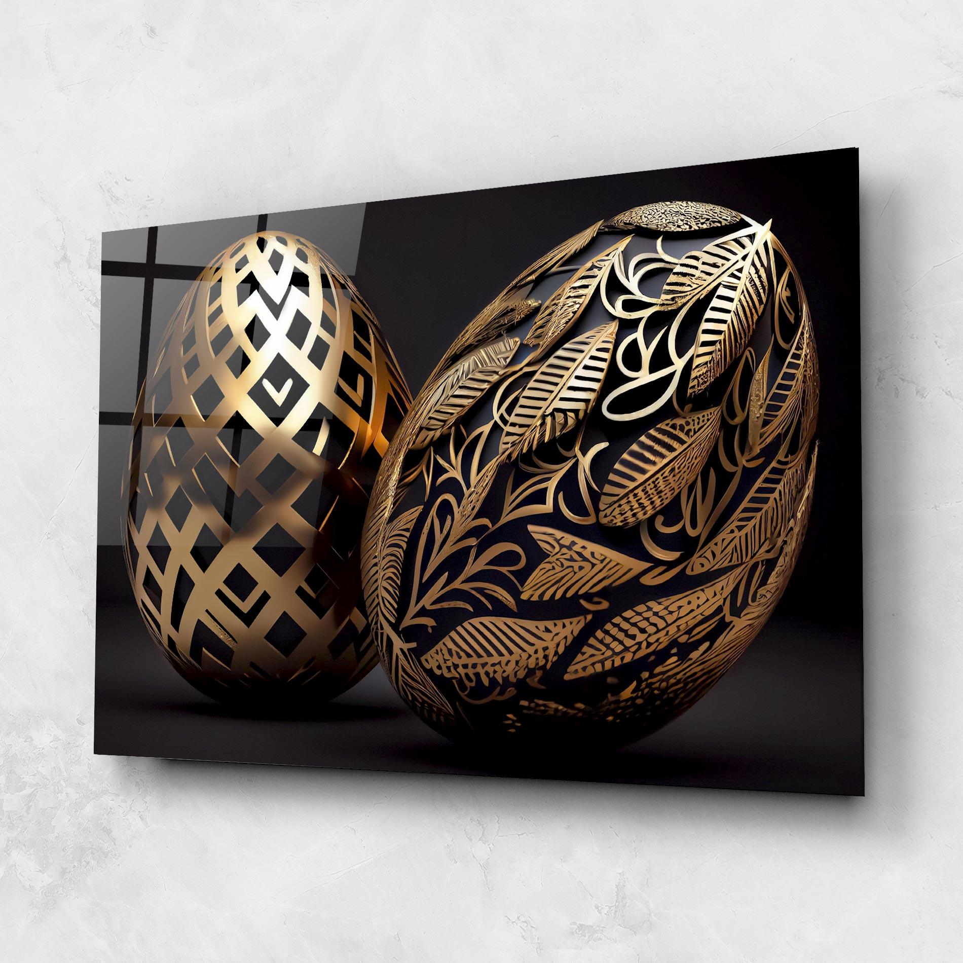 Tablou Sticla Black Golden Eggs mockup 1