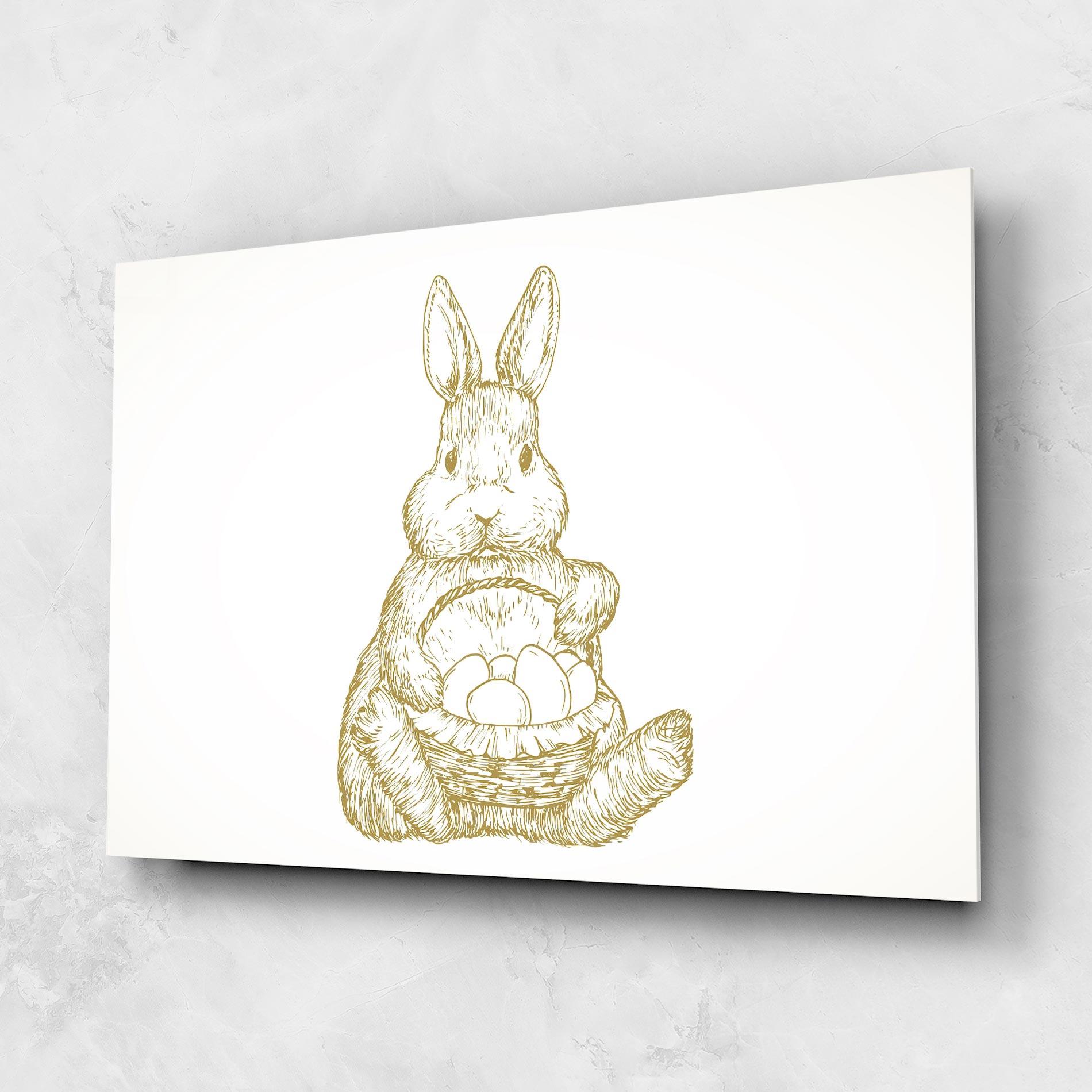 Tablou Sticla Bunny With Basket mockup 1