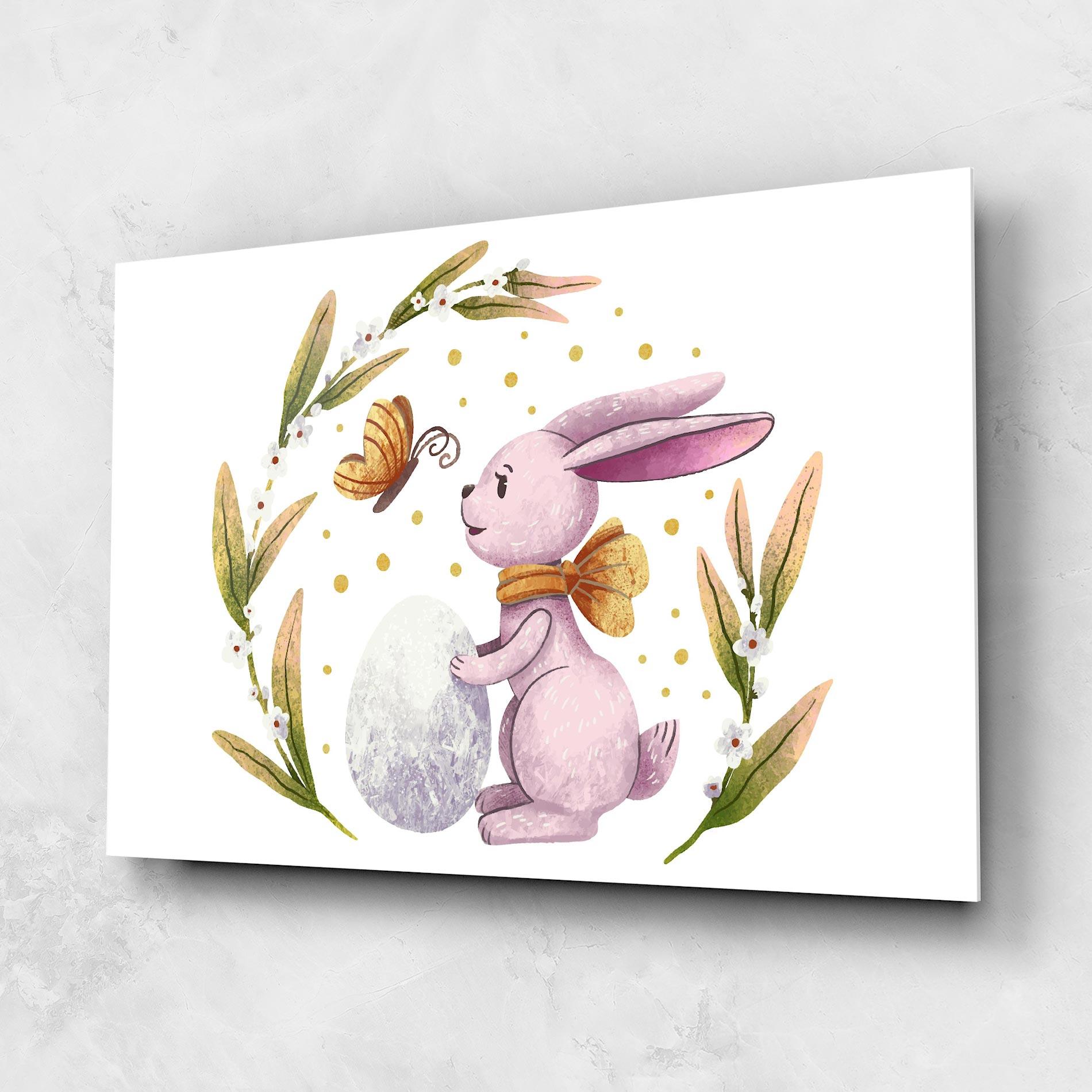 Tablou Sticla Easter Pink Bunny mockup 1