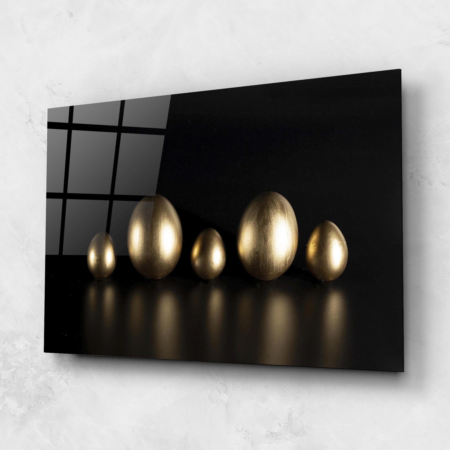 Tablou Sticla Gold Eggs Shot mockup 1