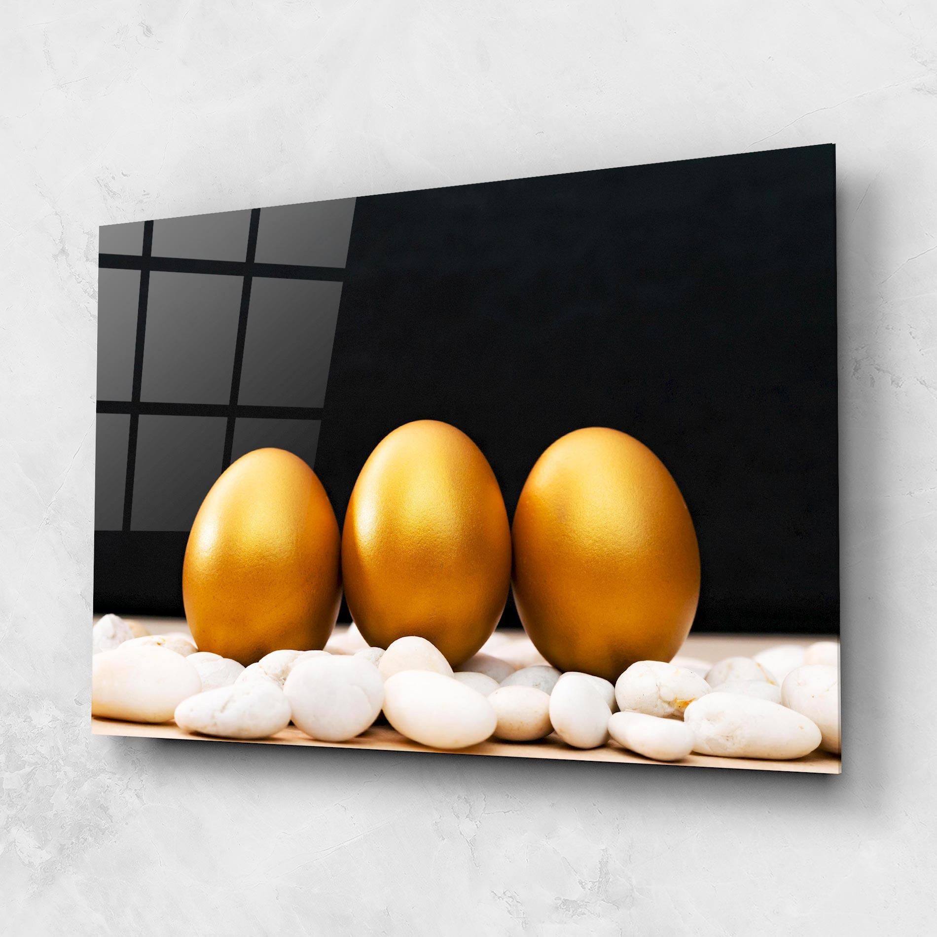 Tablou Sticla Golden Easter Egg mockup 1