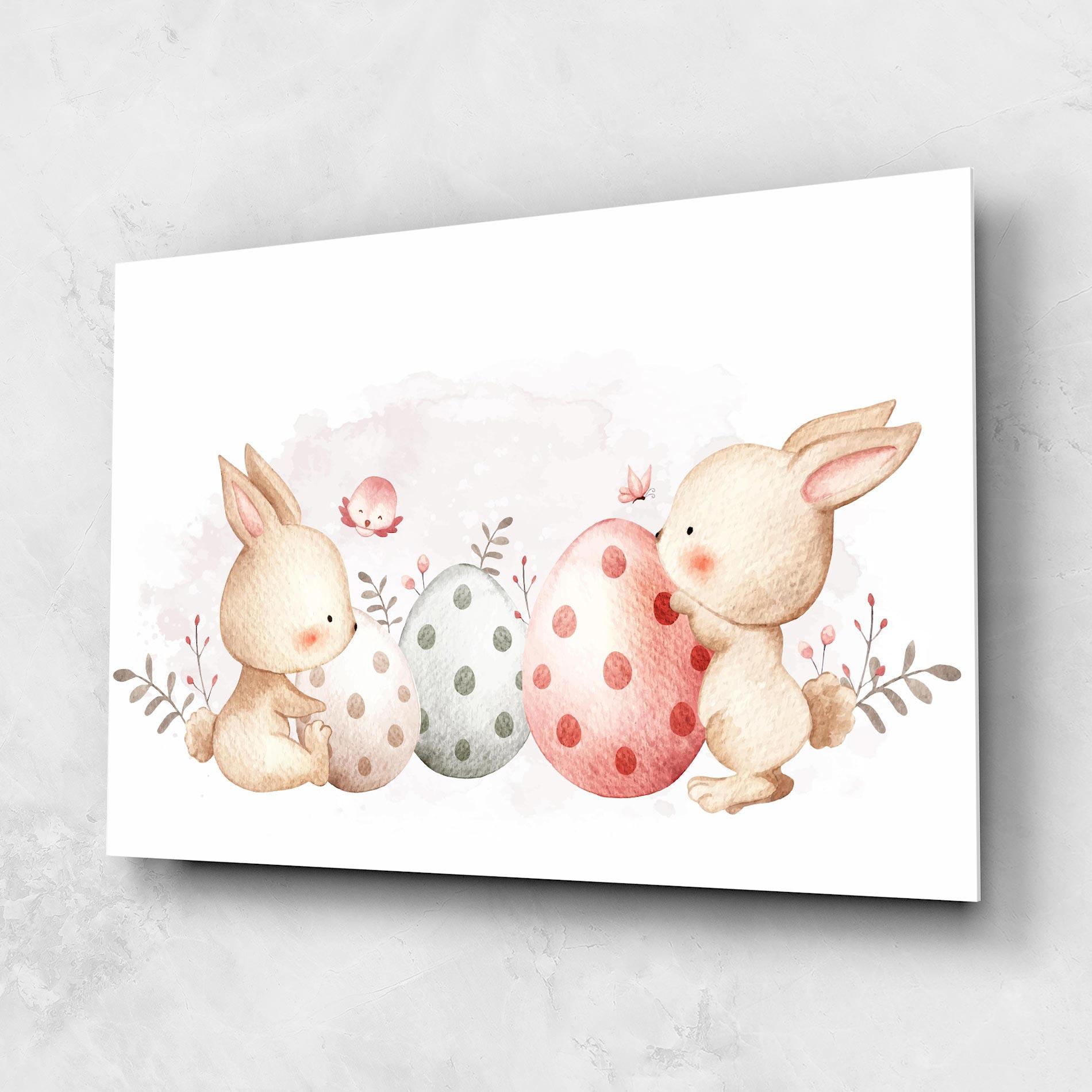 Tablou Sticla Watercolor Bunny mockup 1