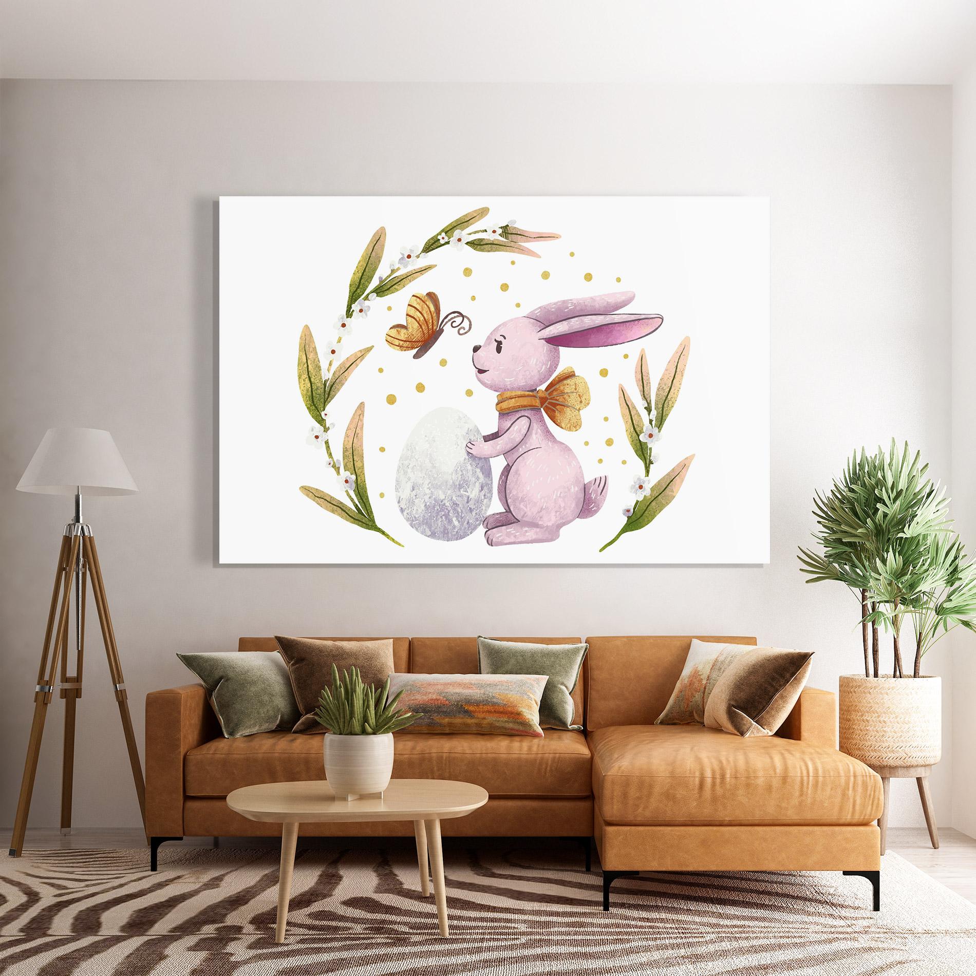 Tablou Sticla Easter Pink Bunny mockup 7