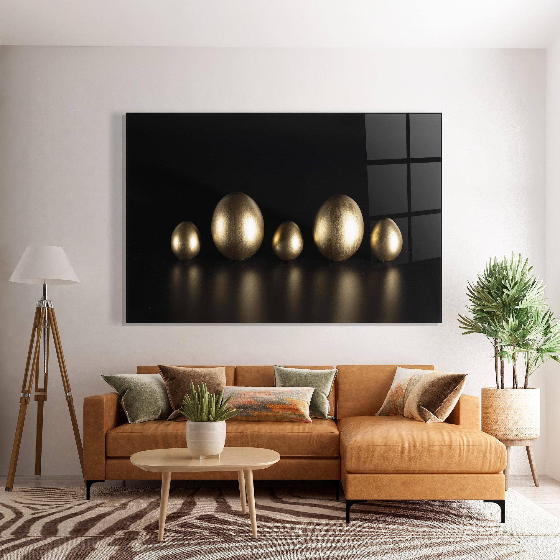 Tablou Sticla Gold Eggs Shot mockup 7