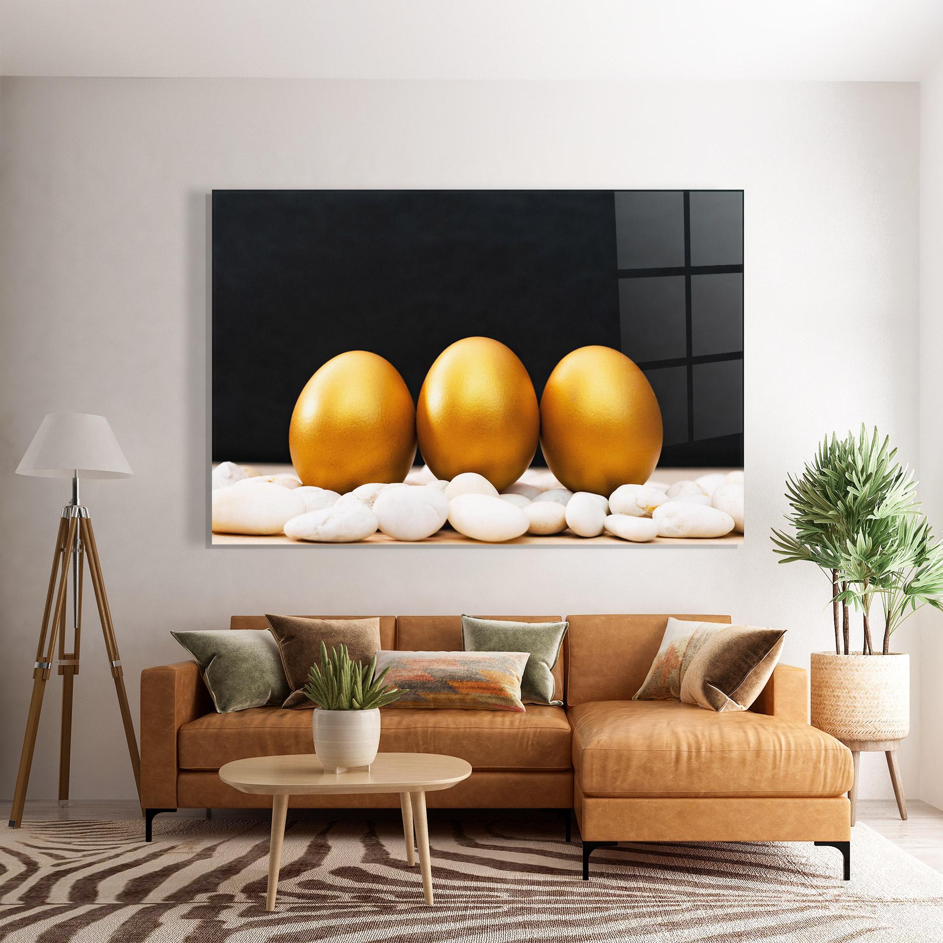 Tablou Sticla Golden Easter Egg mockup 7