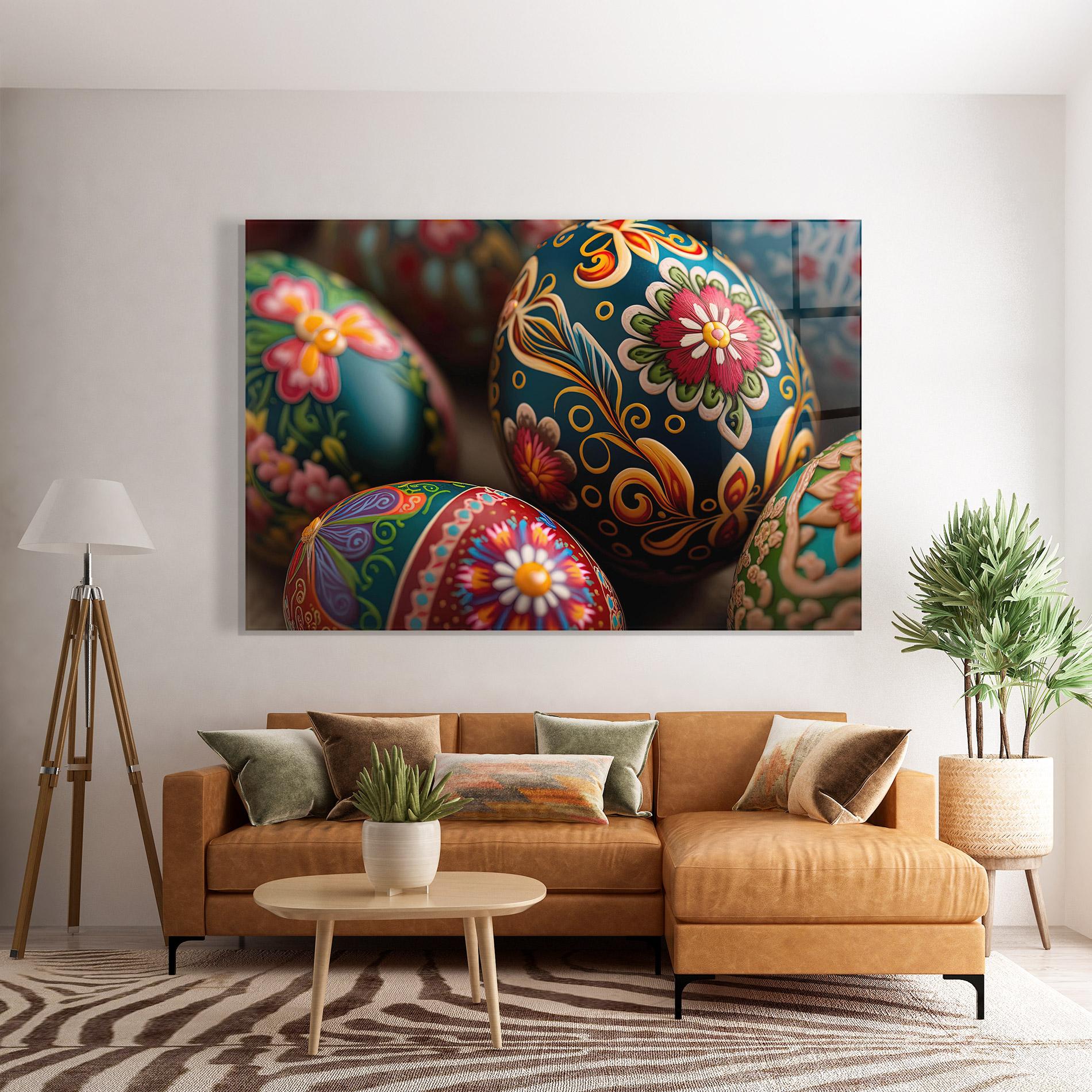 Tablou Sticla Traditional Painted Eggs mockup 7