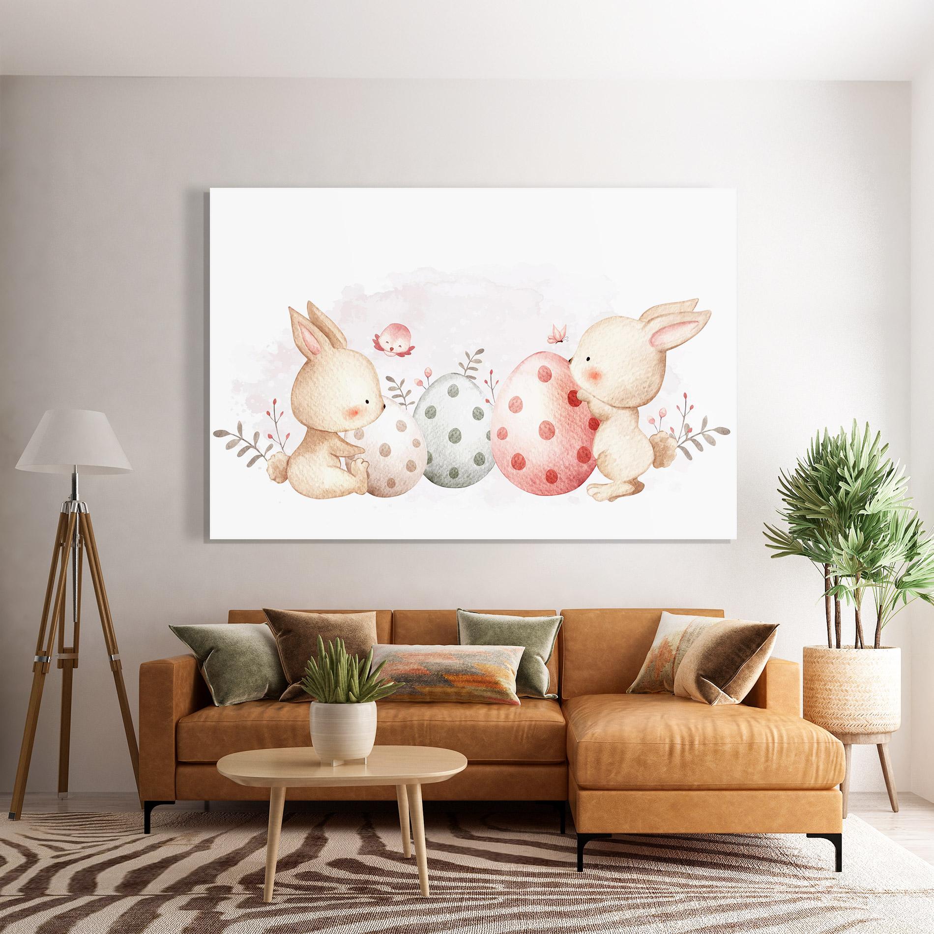 Tablou Sticla Watercolor Bunny mockup 7