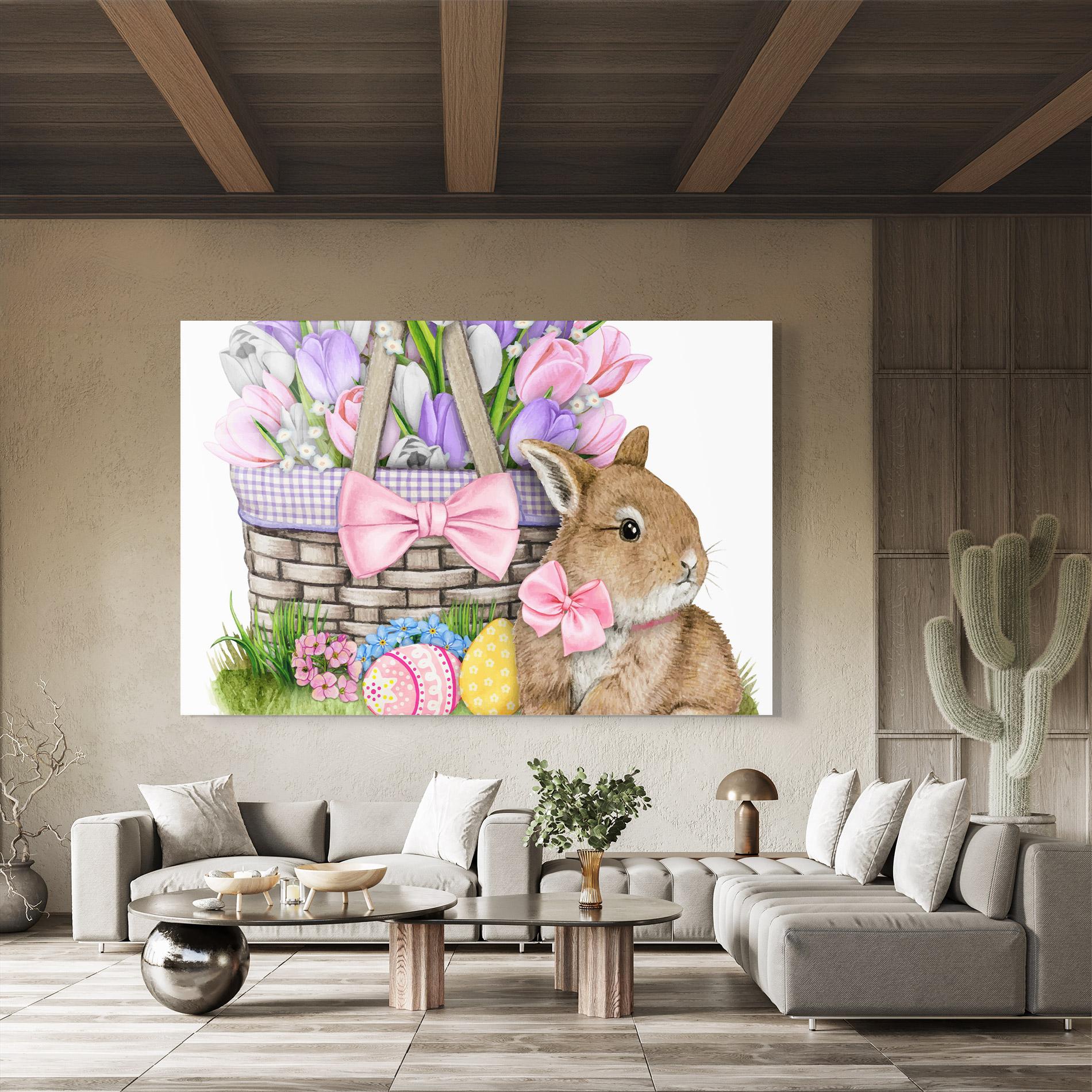 Tablou Sticla Bunny Pink Bow mockup 8