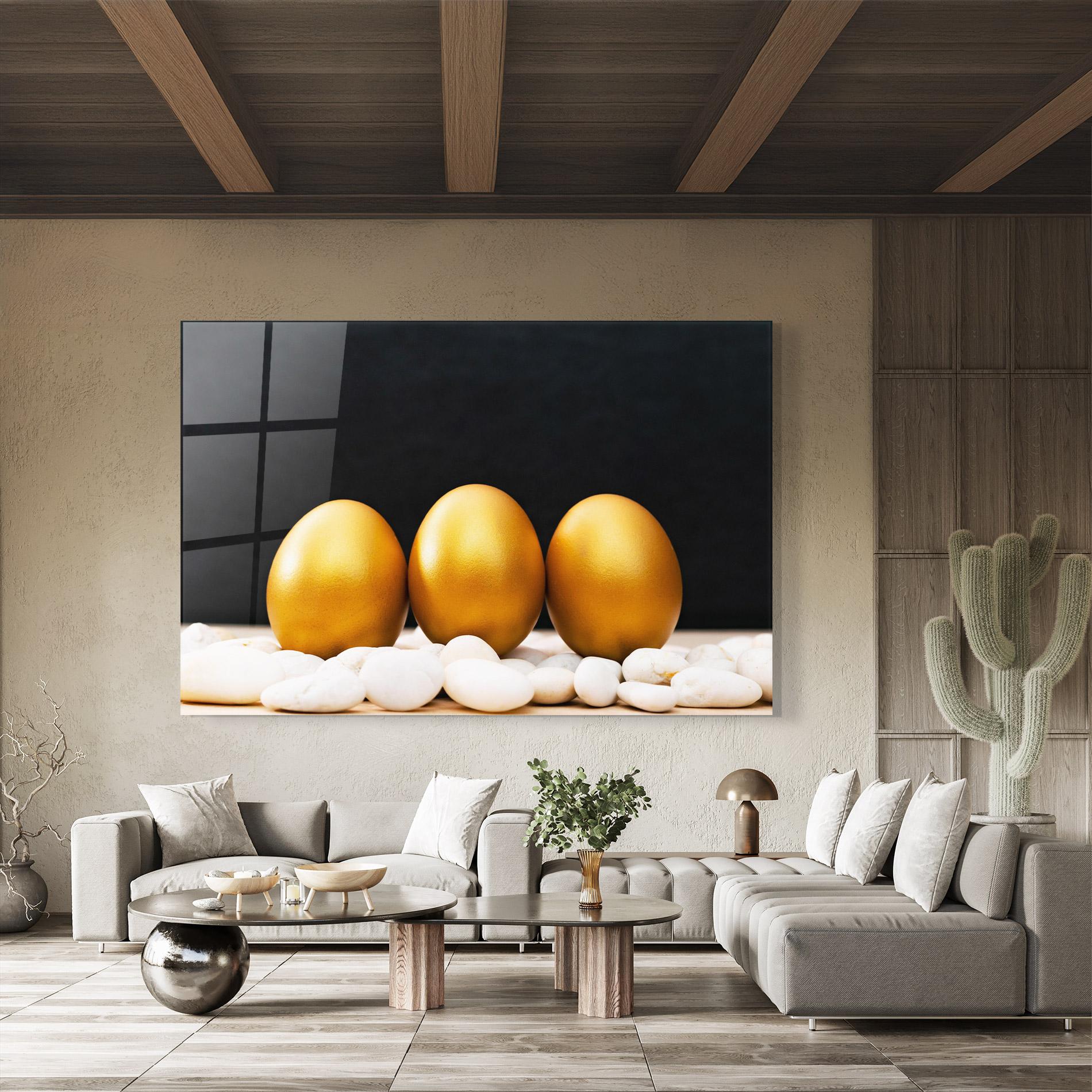 Tablou Sticla Golden Easter Egg mockup 8