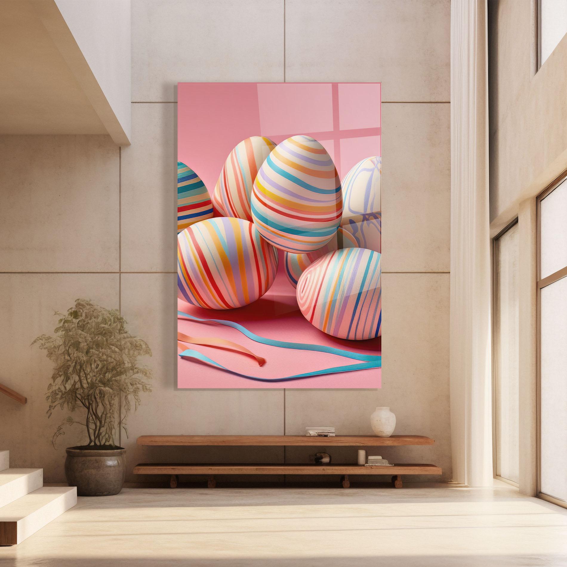 Tablou Sticla Easter Eggs Ribbons mockup 8