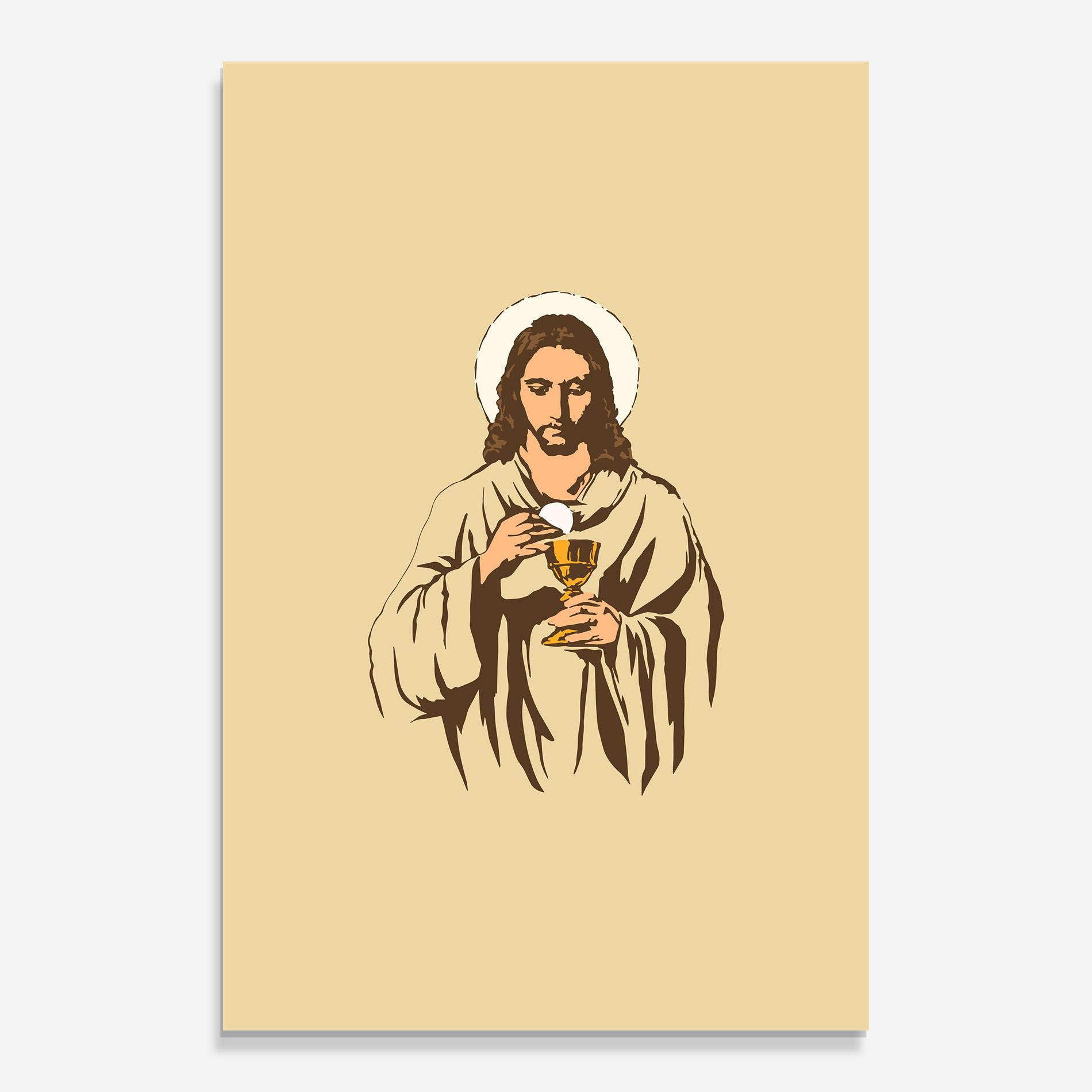 Tablou Sticla Cream Jesus mockup 0