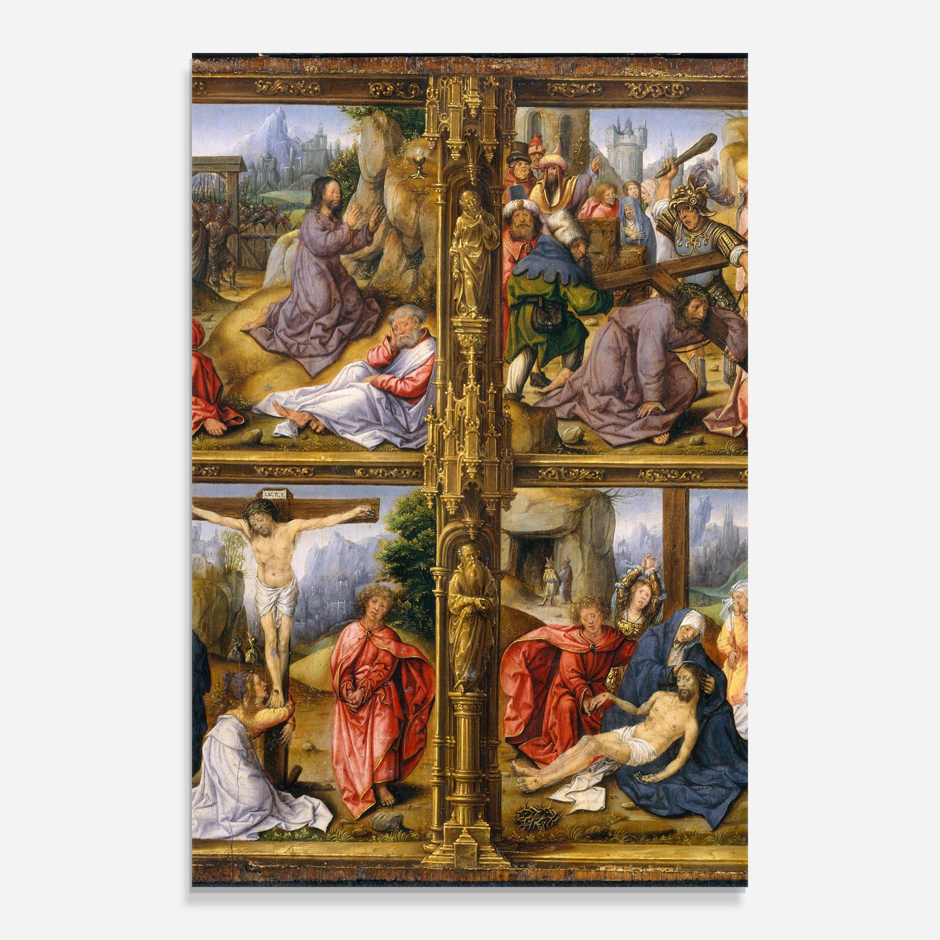 Tablou Sticla Gold Window View mockup 0