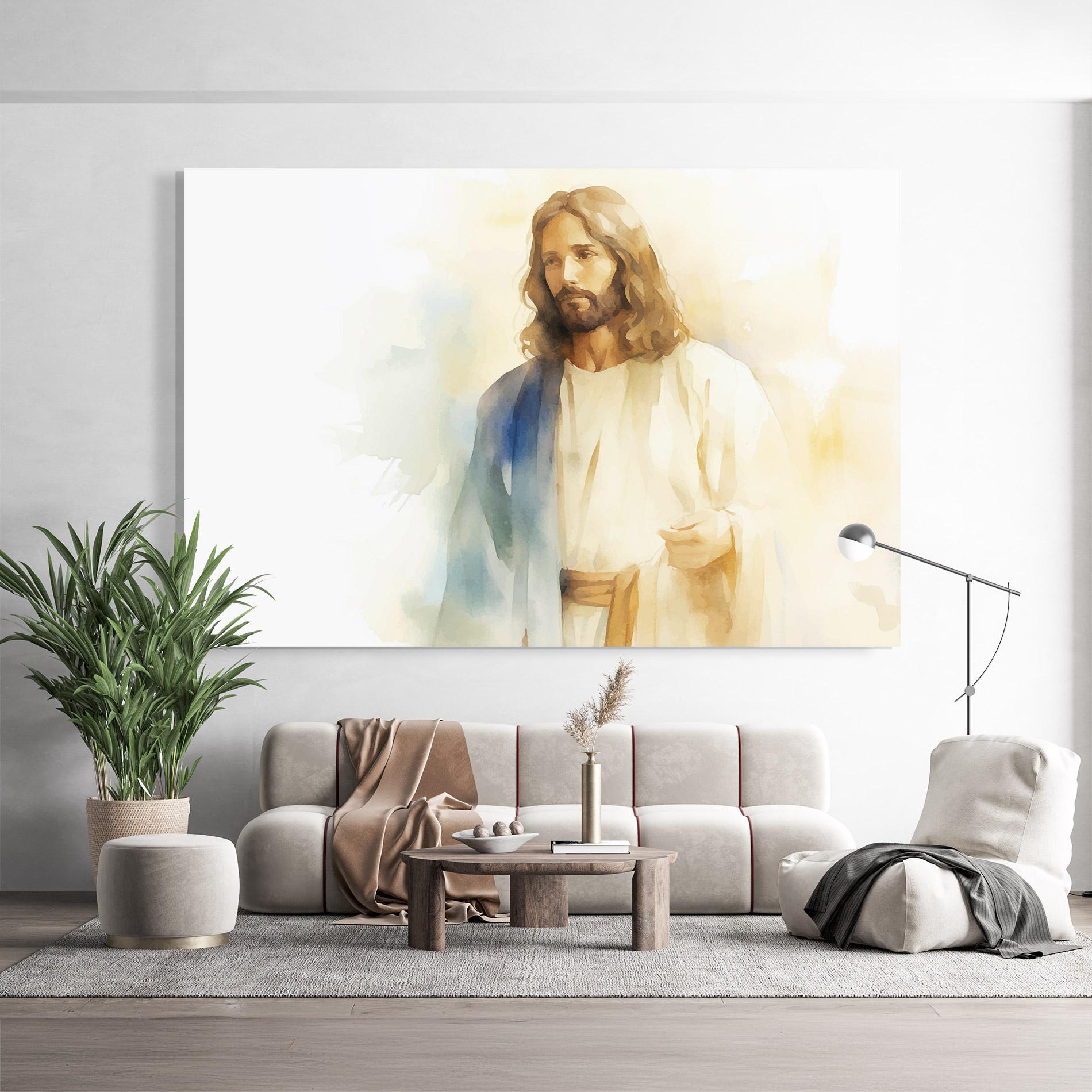 Tablou Sticla Jesus Light Art mockup 9