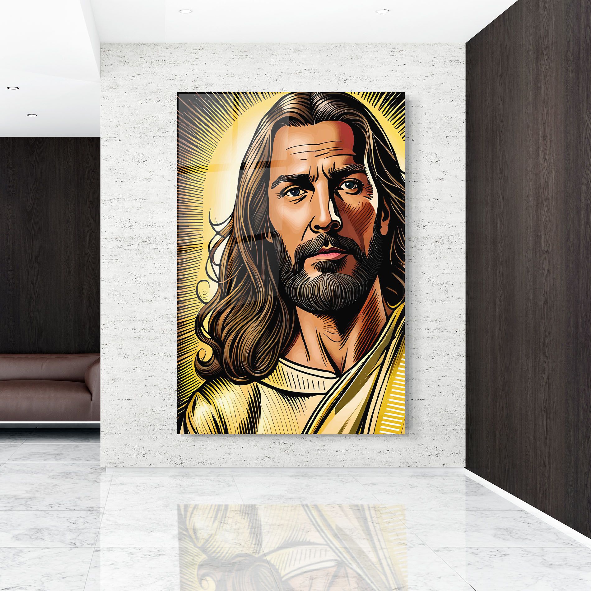 Gold Art Jesus mockup 9