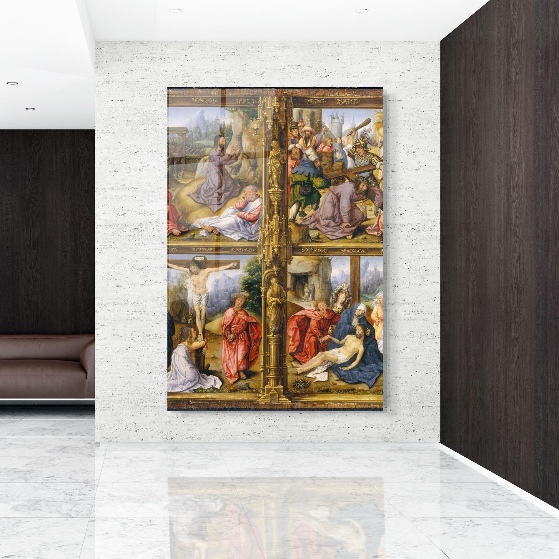 Tablou Sticla Gold Window View mockup 9