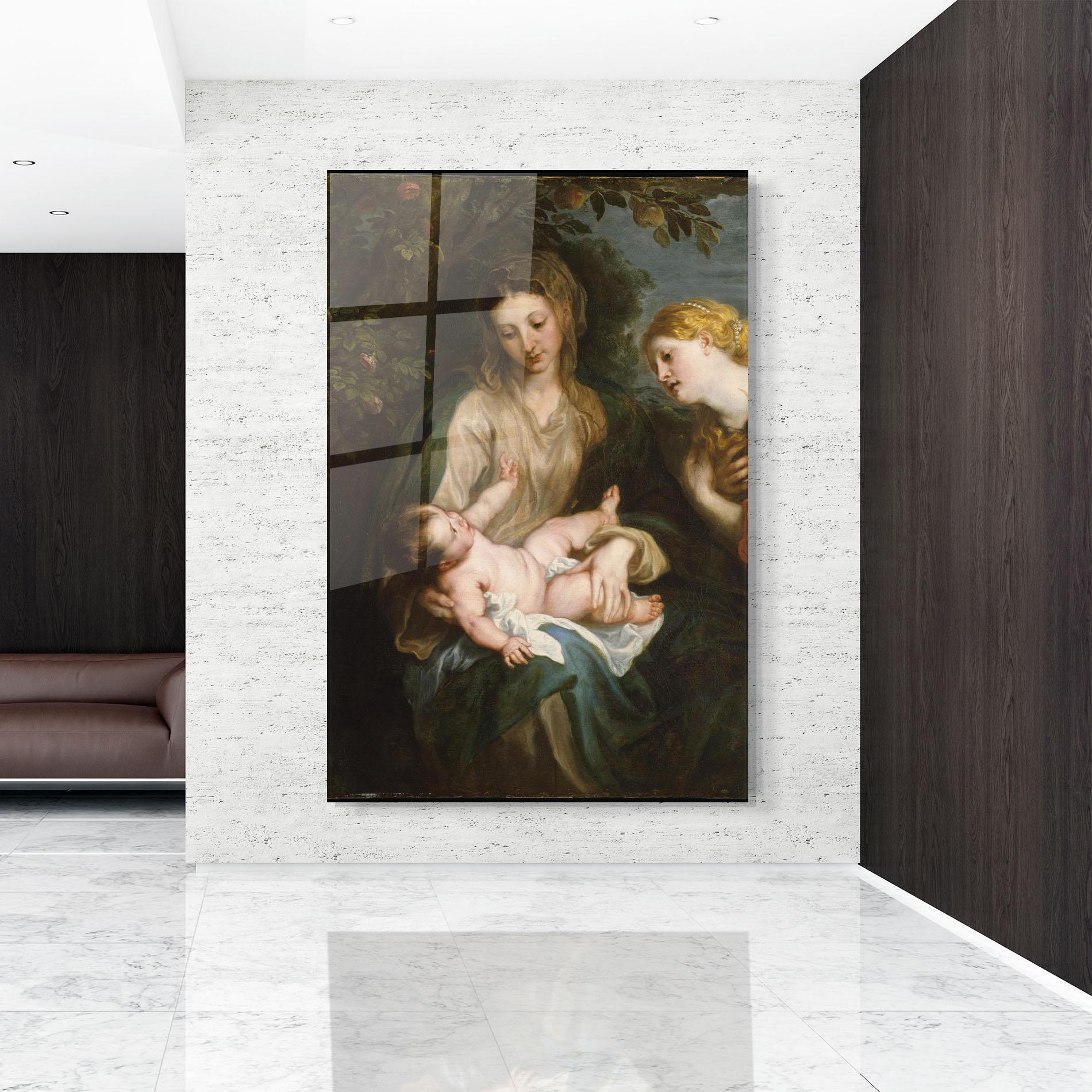 Tablou Sticla Looking At Baby mockup 9