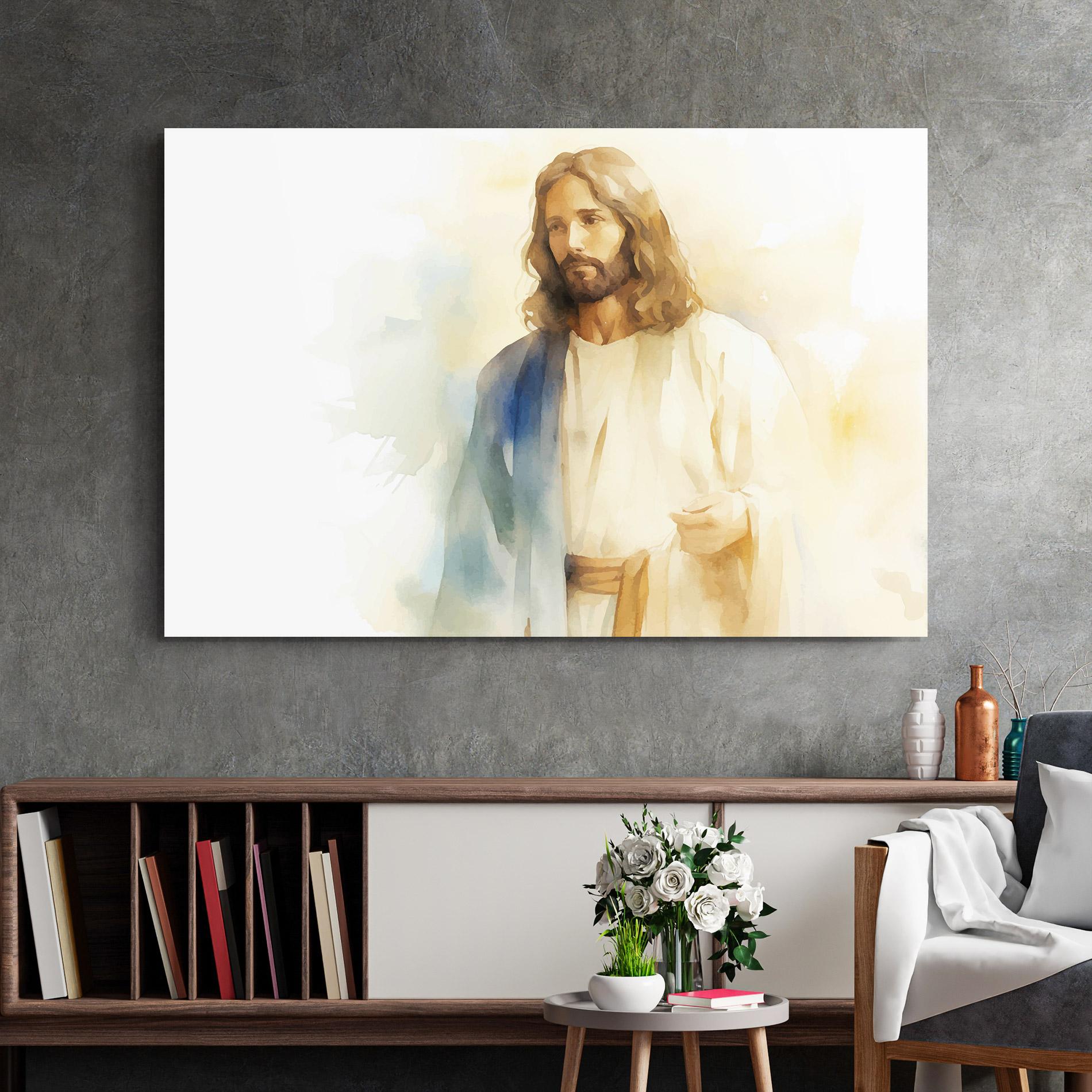 Tablou Sticla Jesus Light Art mockup 2