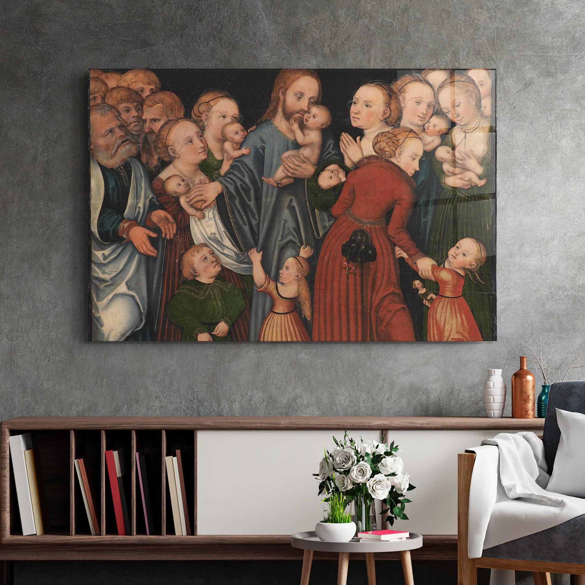 Tablou Sticla Jesus Old Art mockup 2