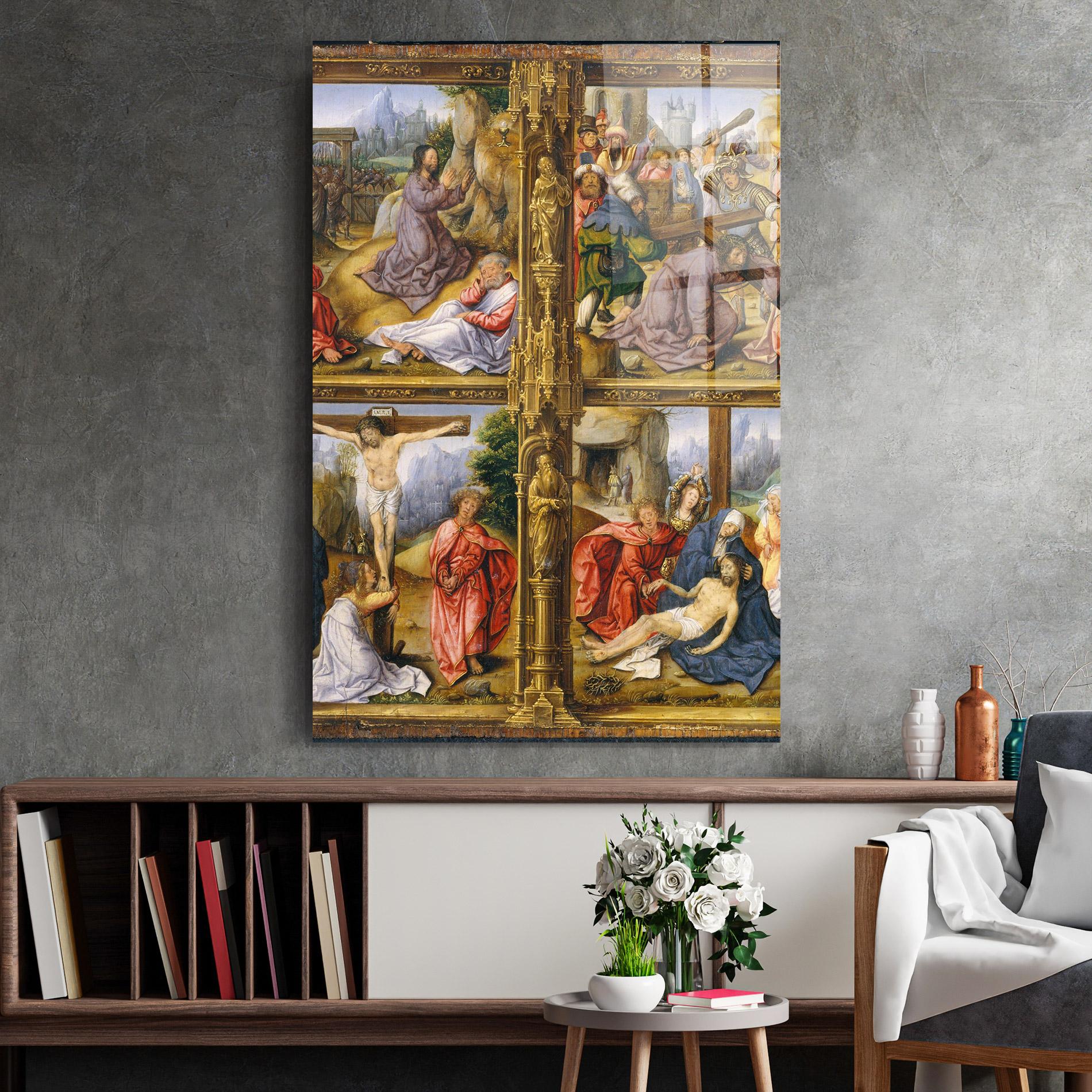 Tablou Sticla Gold Window View mockup 2